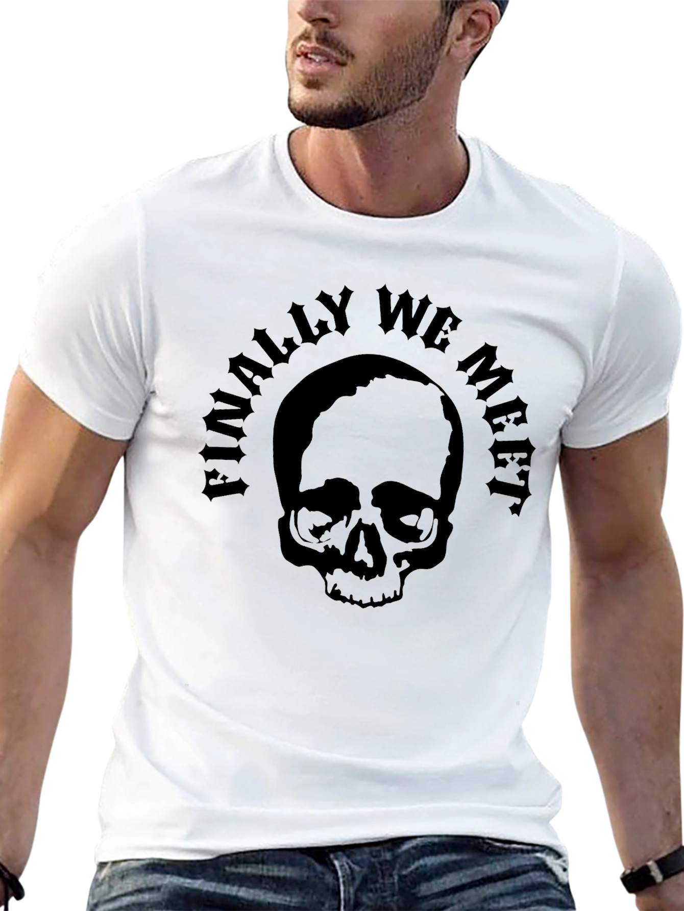 Skull Finally We Meet Black T-Shirt