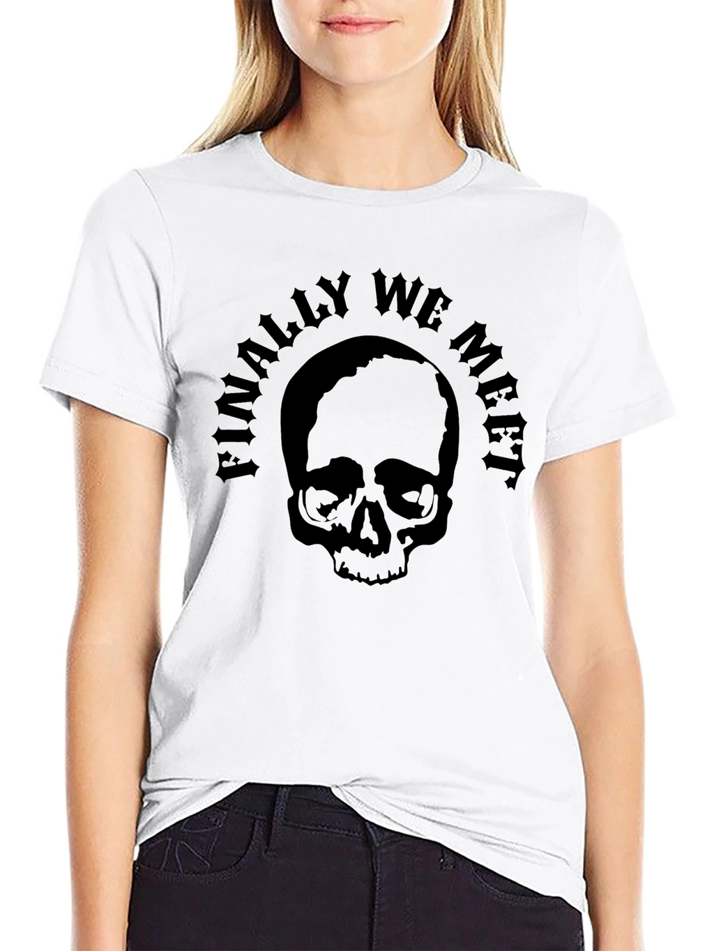 Skull Finally We Meet Black T-Shirt
