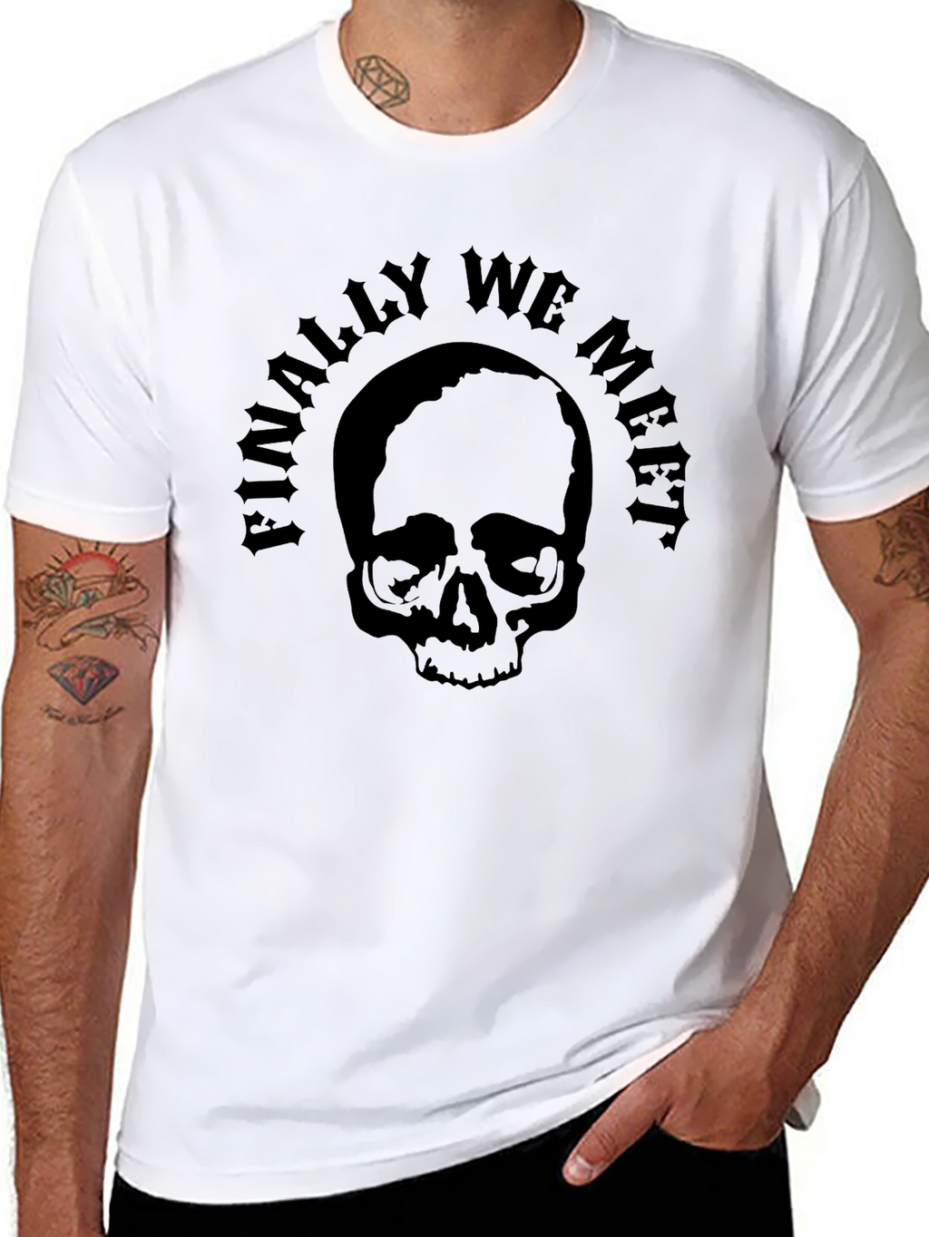 Skull Finally We Meet Black T-Shirt