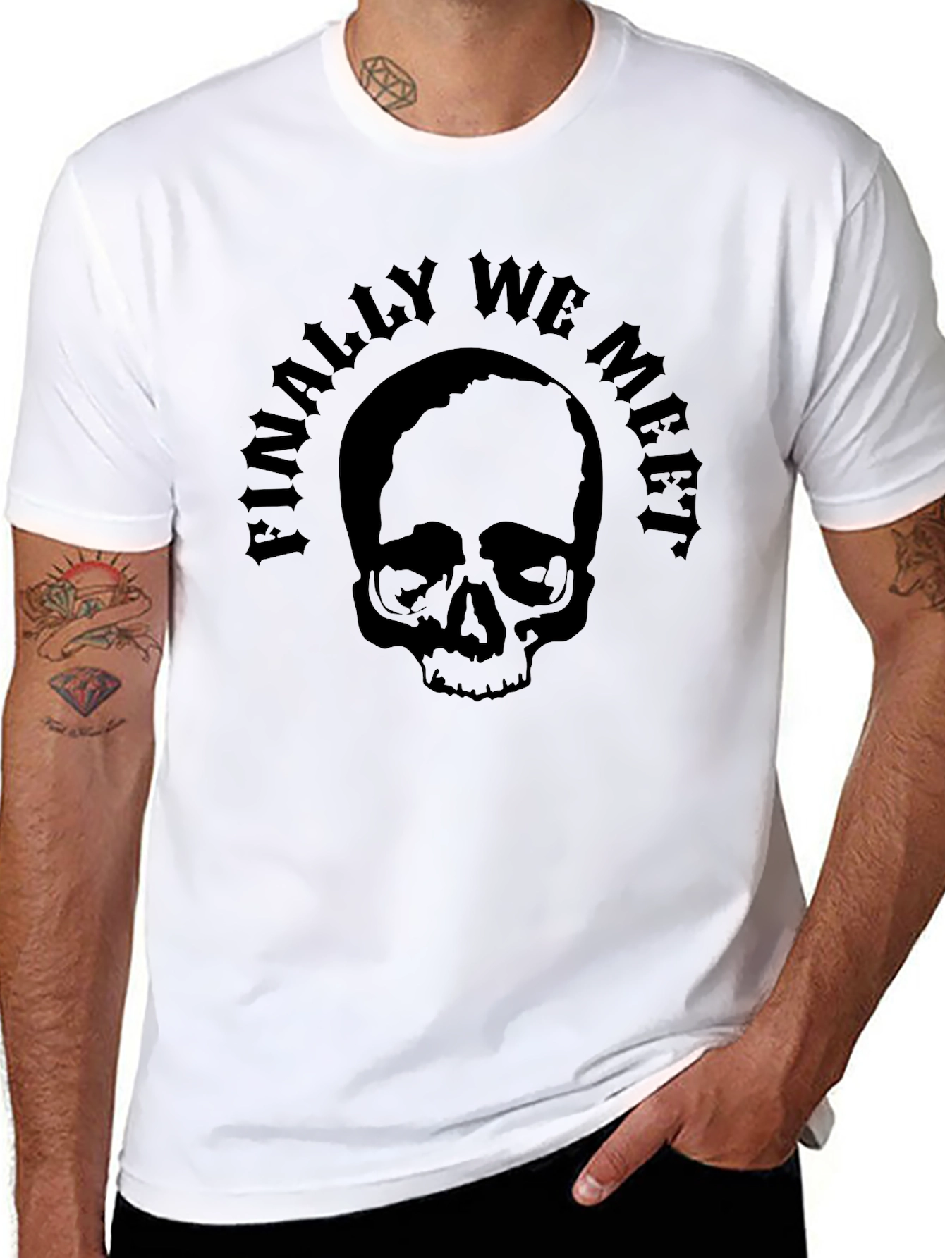 Skull Finally We Meet Black T-Shirt