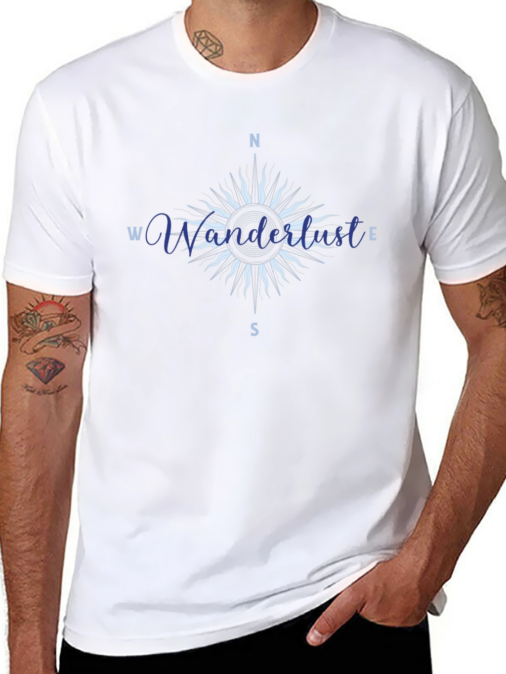 Wanderlust Compass Graphic Tee - Black