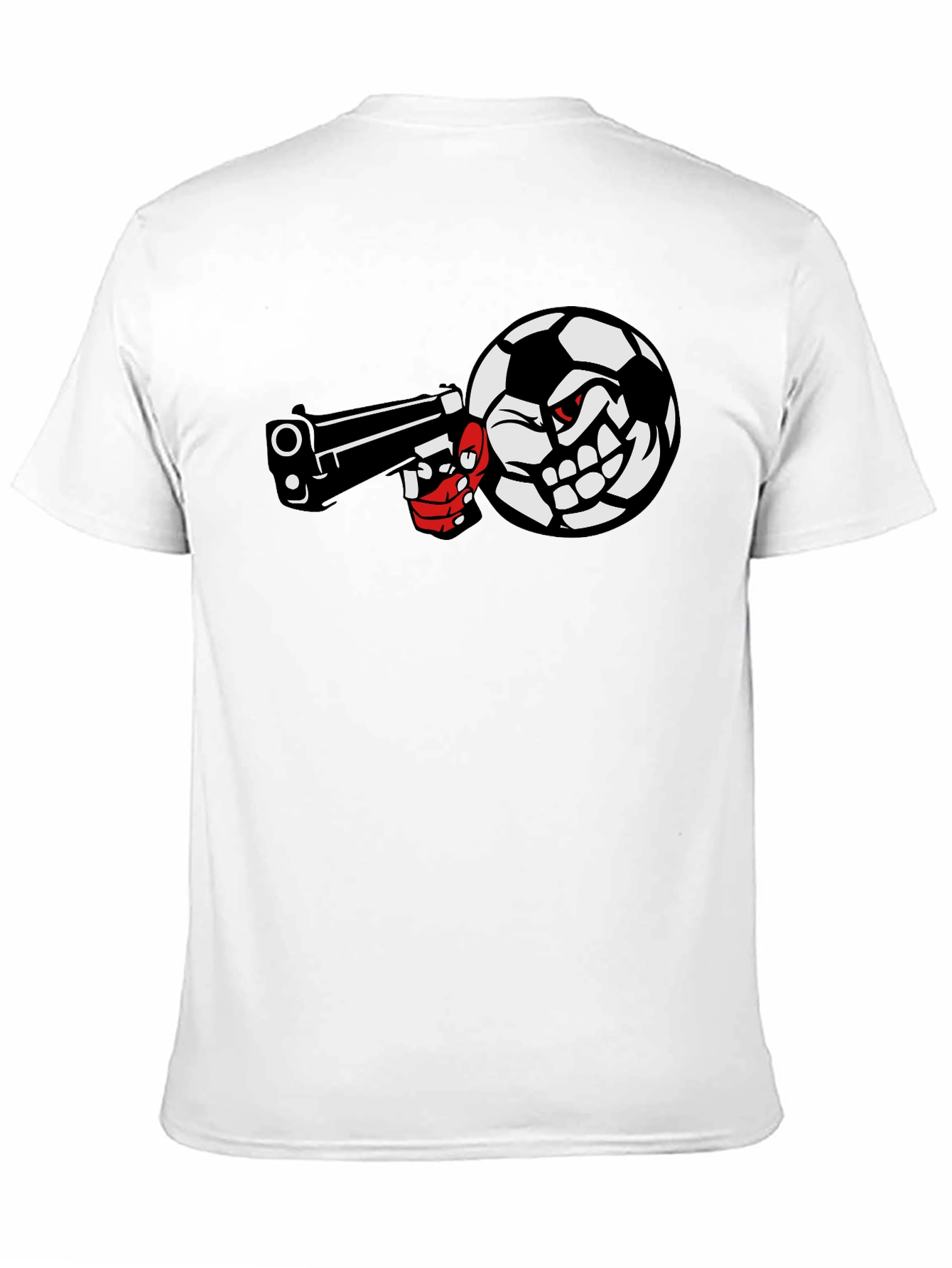 Soccer Ball Pistol Black Graphic Tee