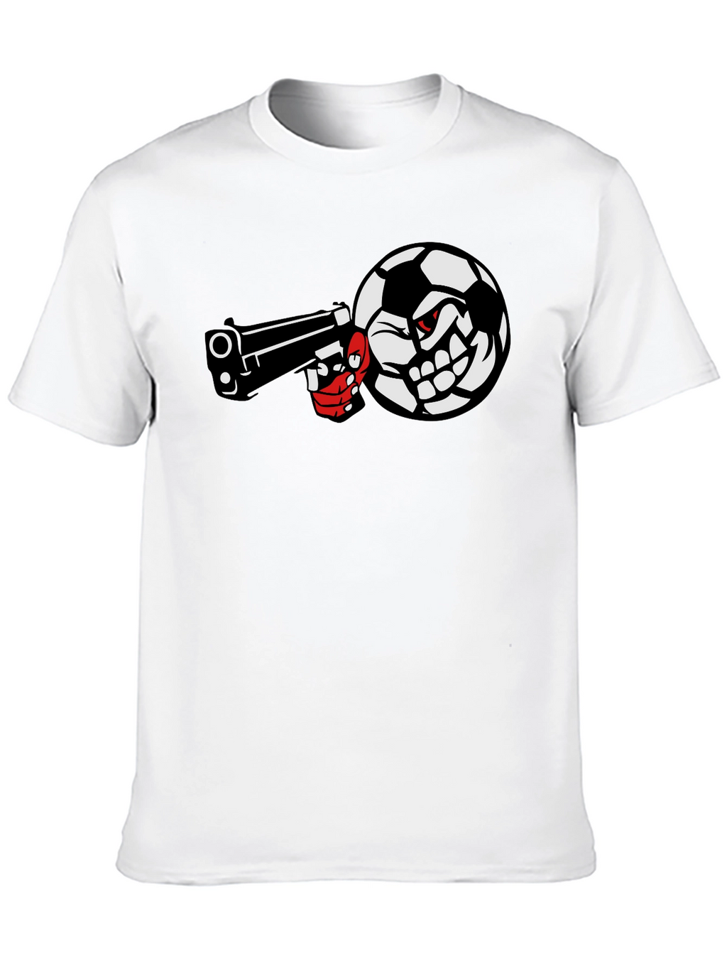 Soccer Ball Pistol Black Graphic Tee