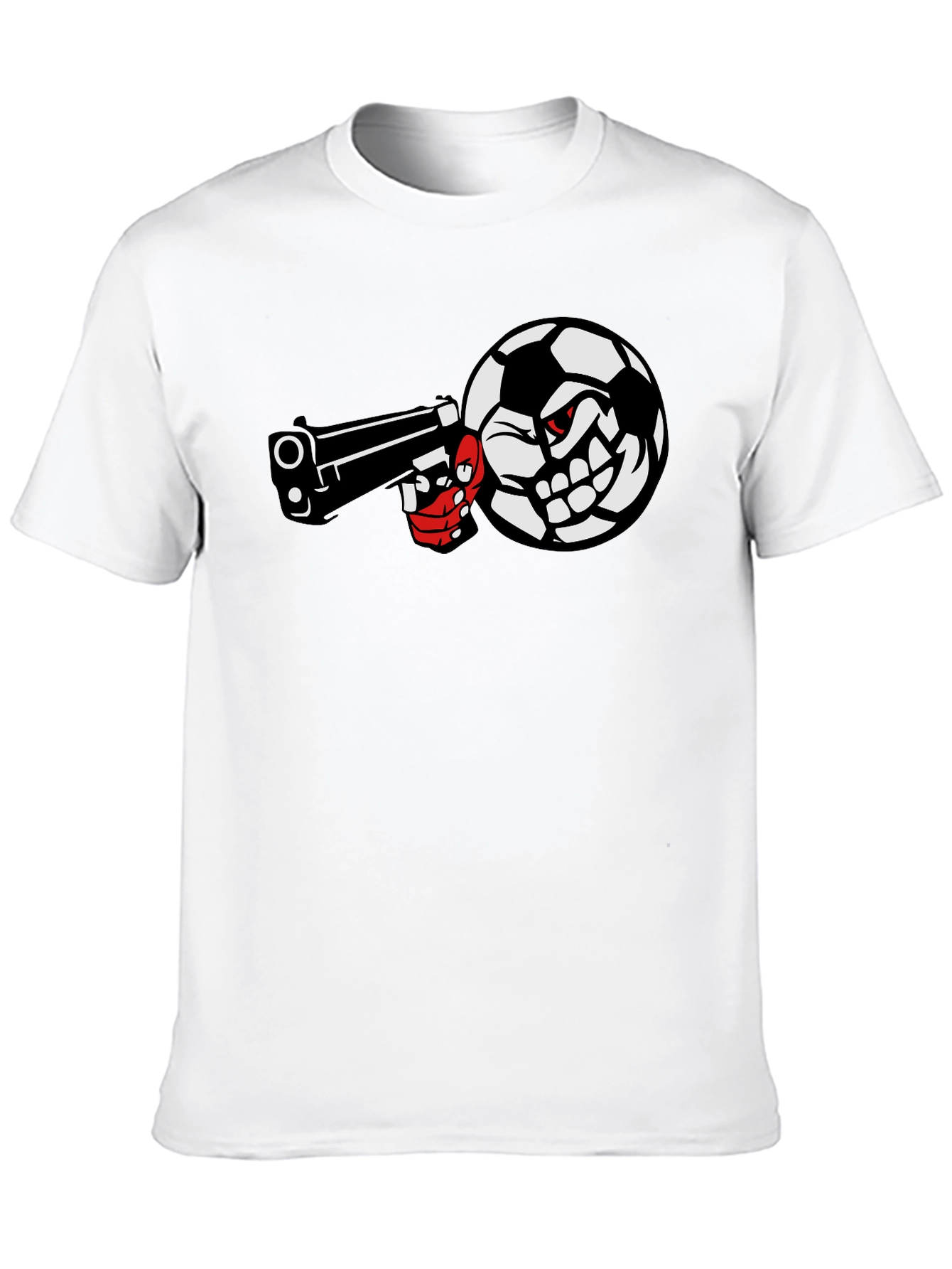 Soccer Ball Pistol Black Graphic Tee