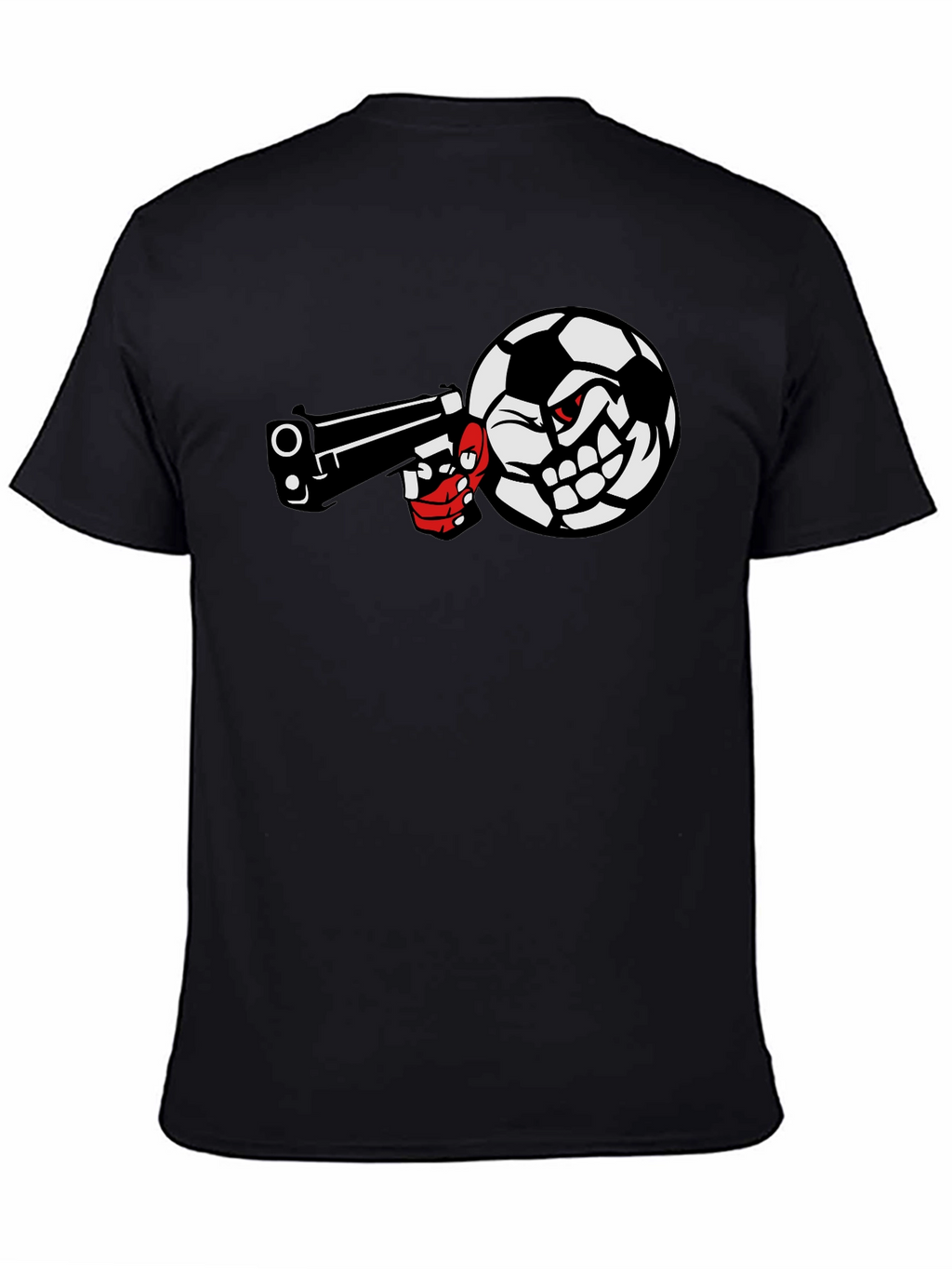 Soccer Ball Pistol Black Graphic Tee