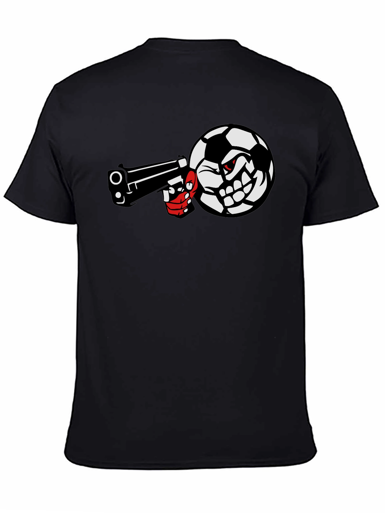 Soccer Ball Pistol Black Graphic Tee