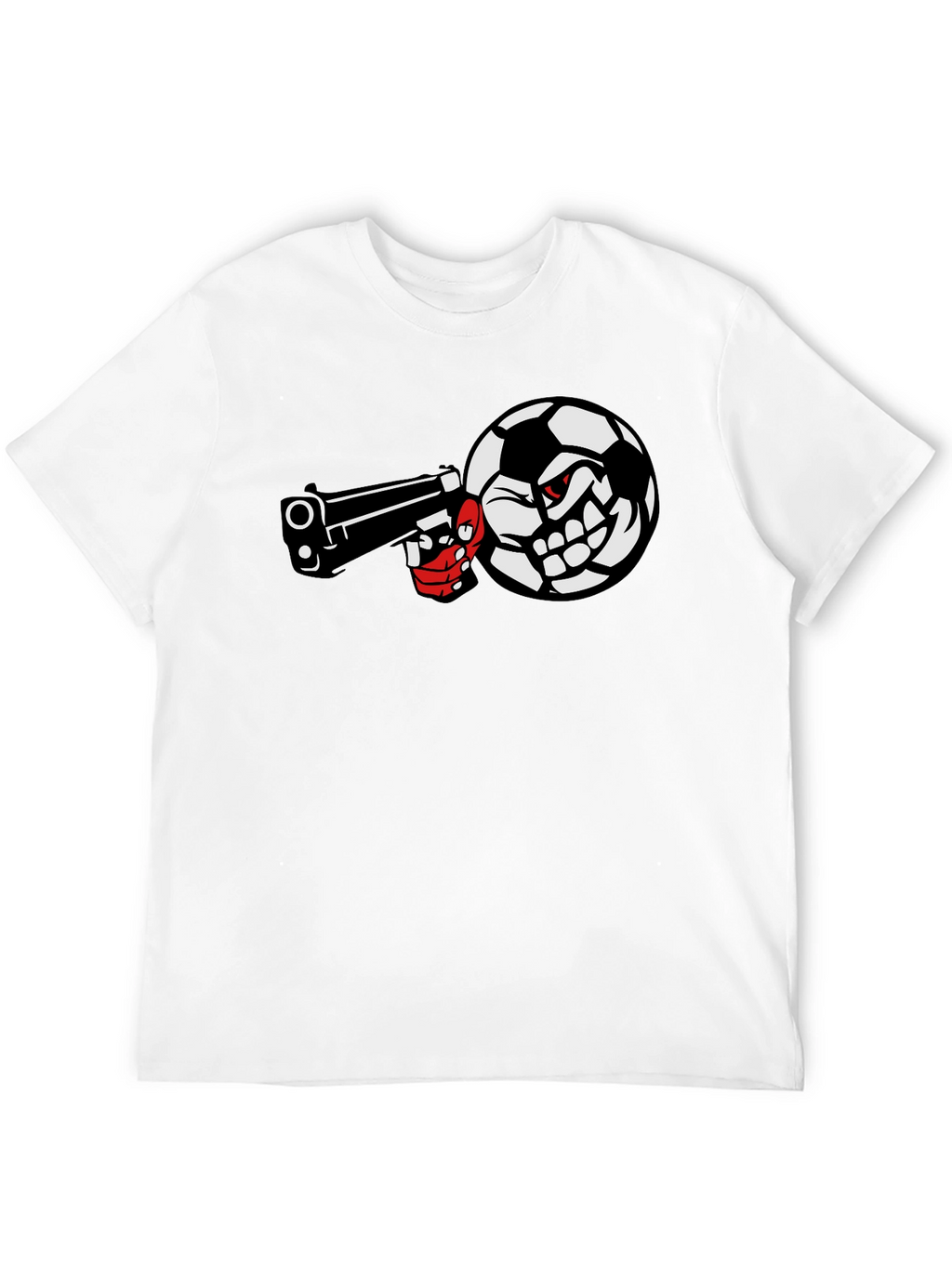 Soccer Ball Pistol Black Graphic Tee