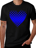 Modern Grid Heart Tee - Stylish Casual Wear