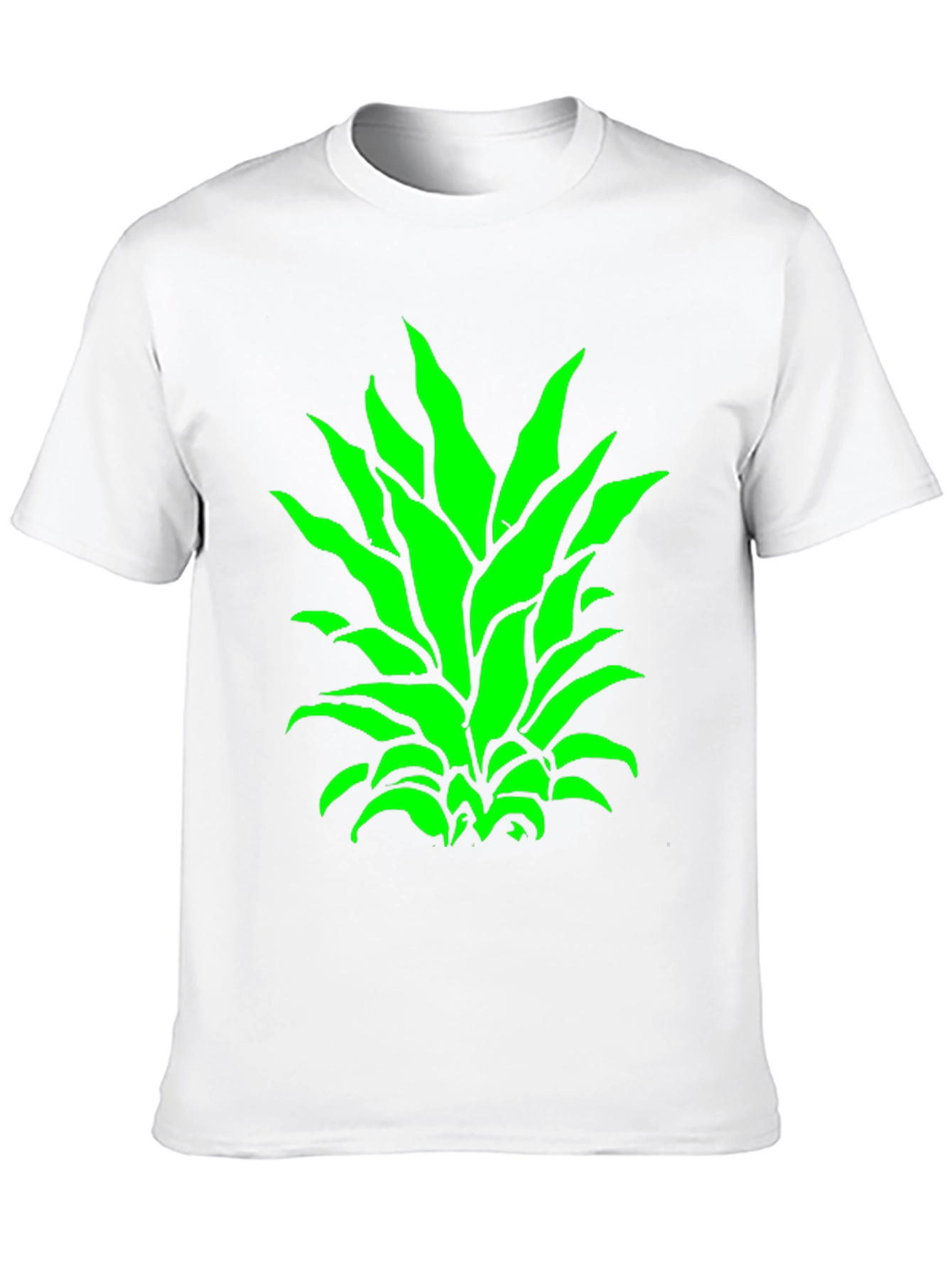 Green Pineapple Top Black T-Shirt
