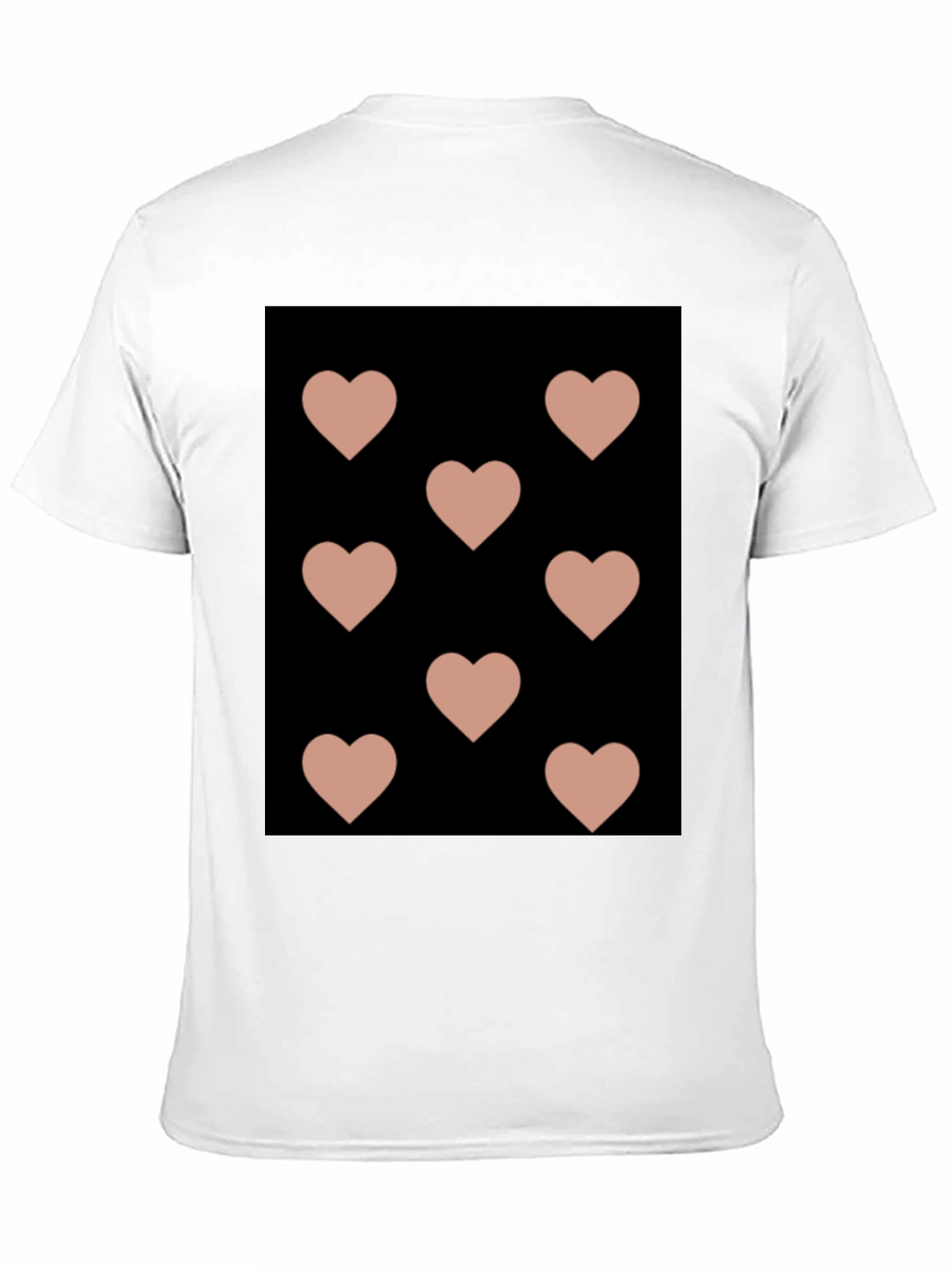 Hearts Pattern Black T-Shirt