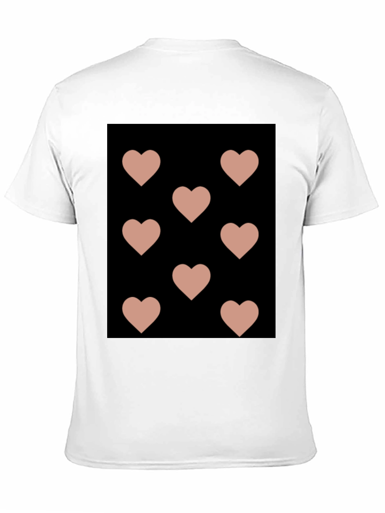 Hearts Pattern Black T-Shirt