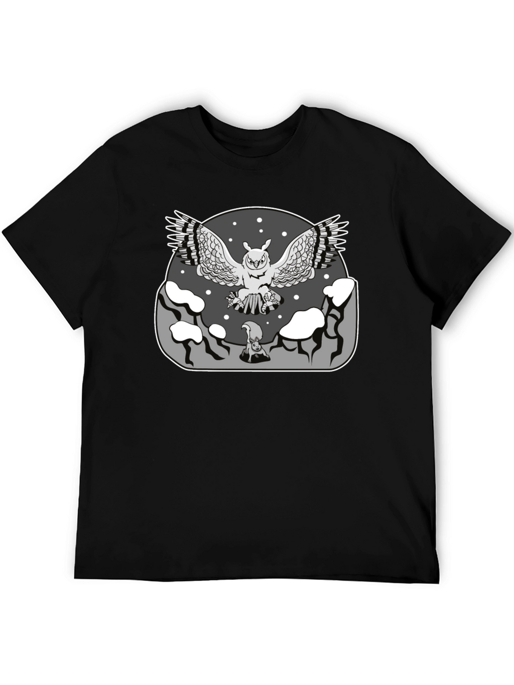Owl vs Squirrel Graphic T-Shirt