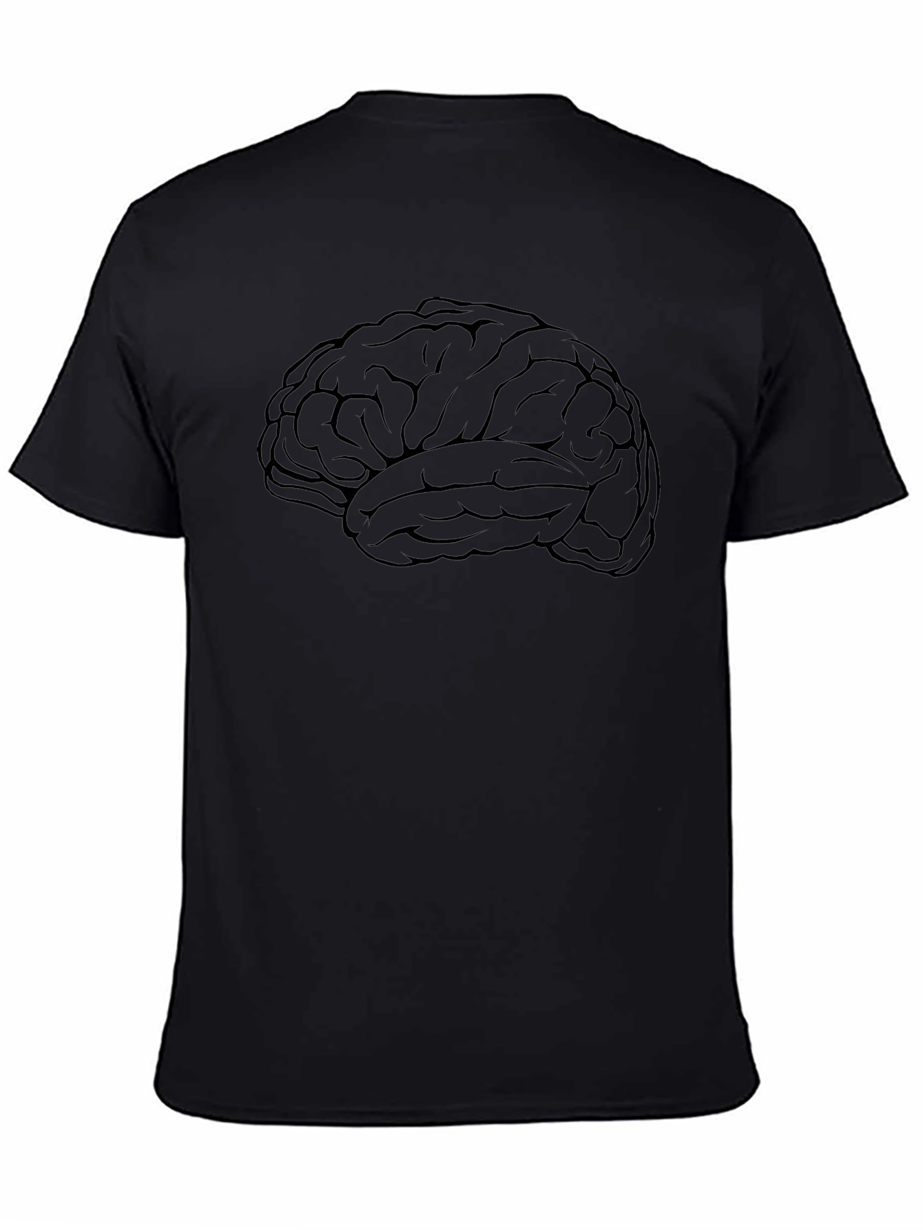 Brain Graphic Print Black T-Shirt