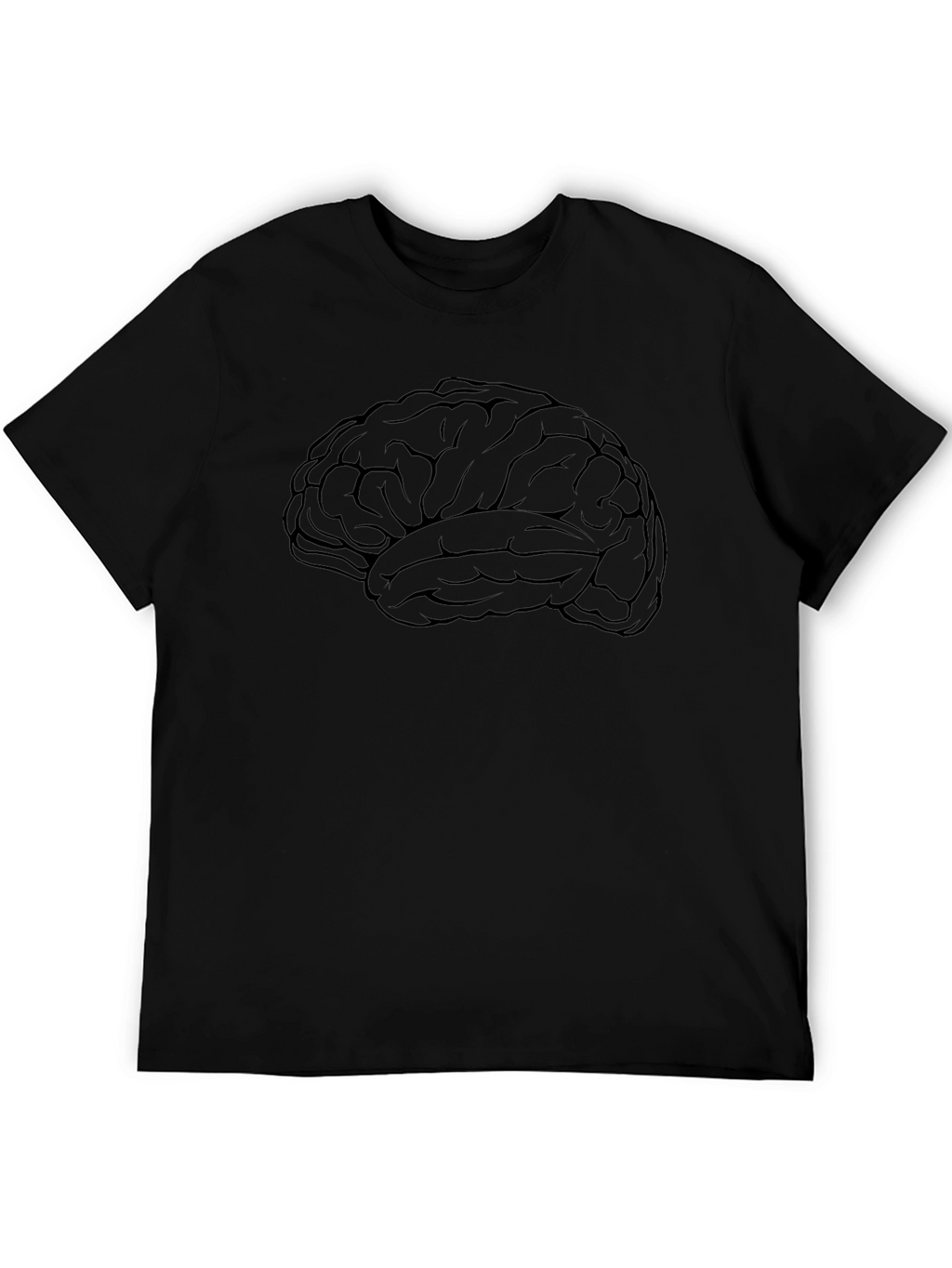Brain Graphic Print Black T-Shirt