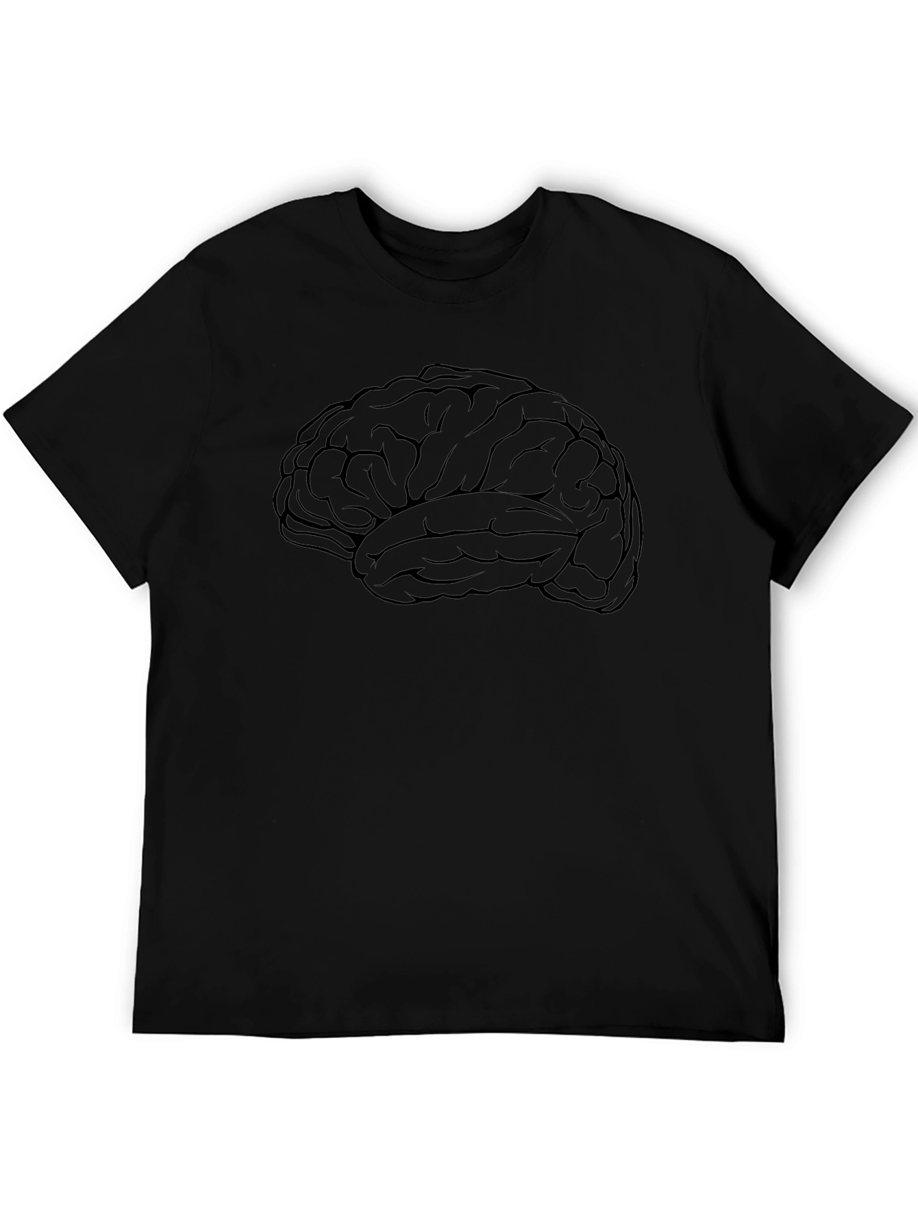 Brain Graphic Print Black T-Shirt