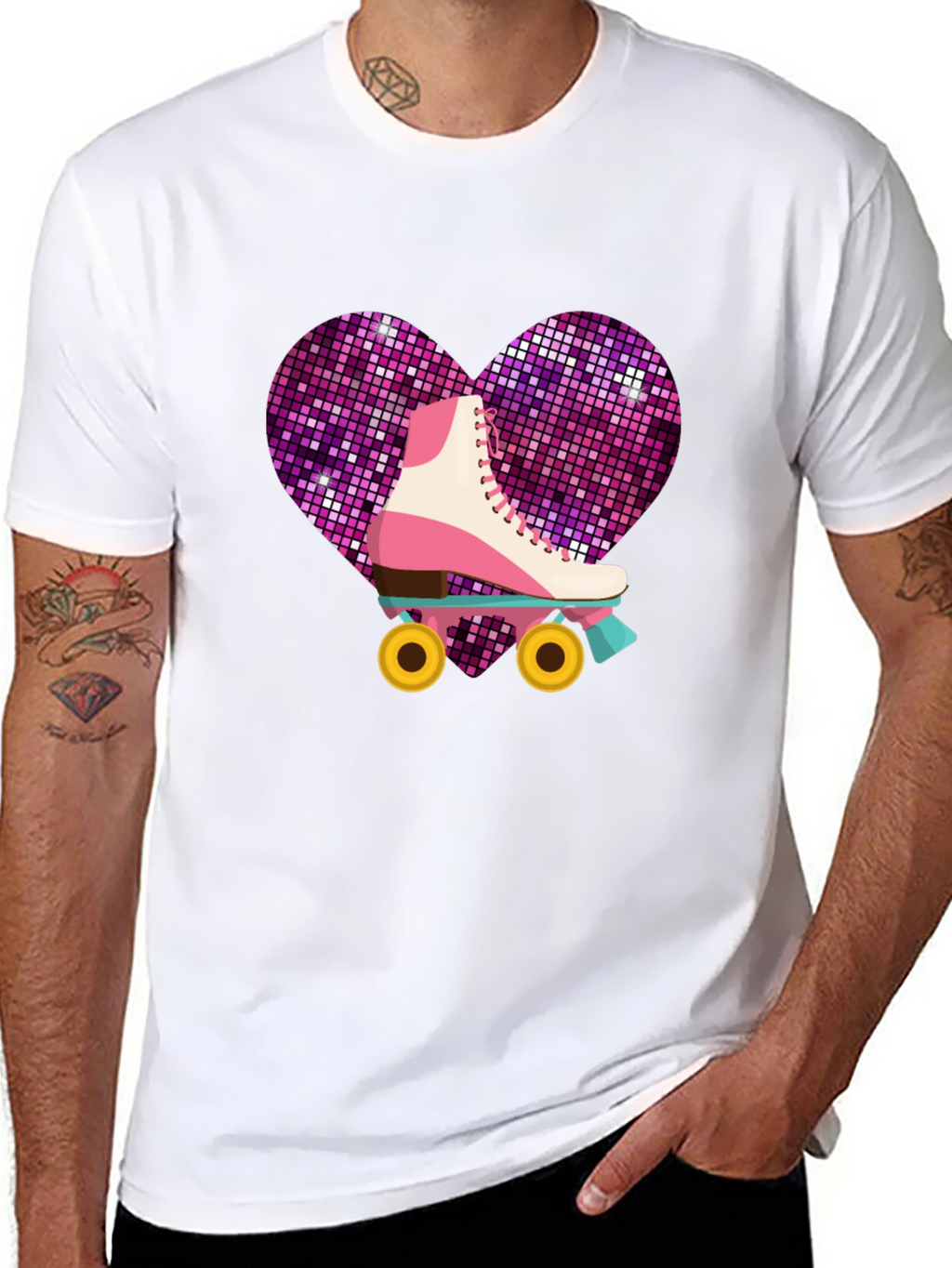 Retro Roller Skate Heart T-Shirt