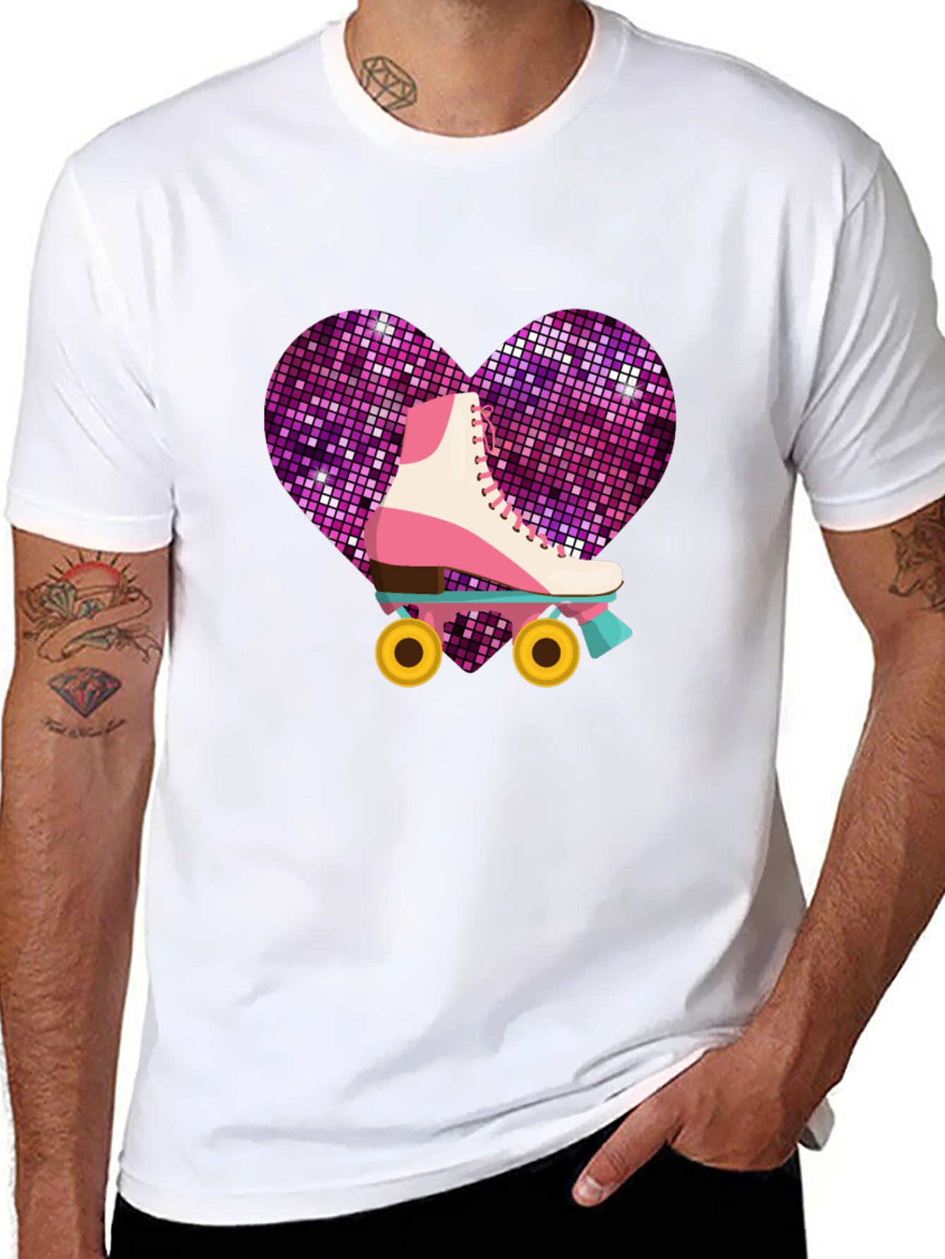 Retro Roller Skate Heart T-Shirt