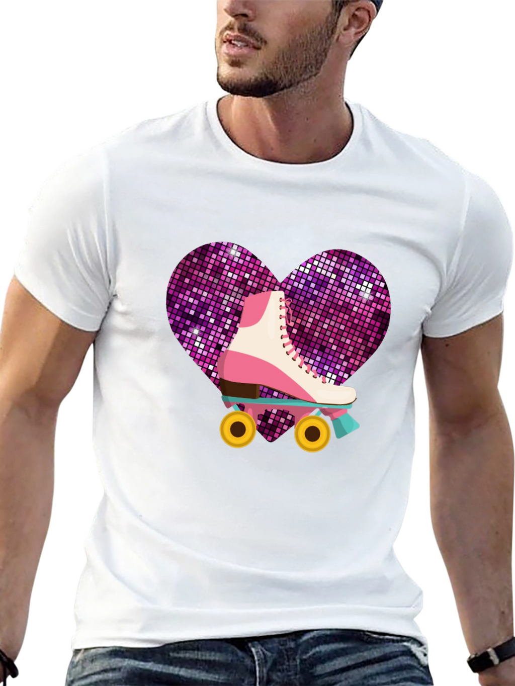 Retro Roller Skate Heart T-Shirt