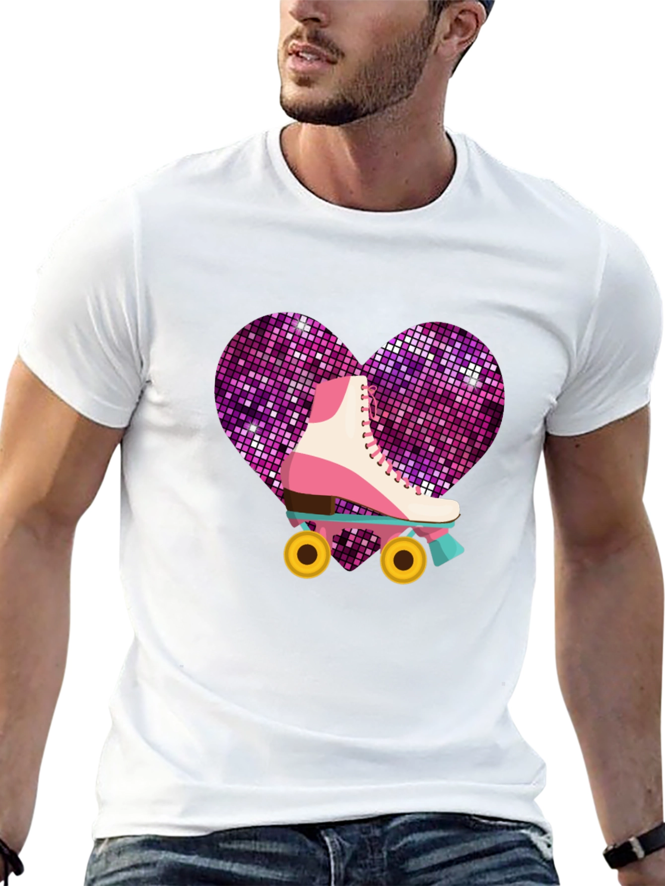 Retro Roller Skate Heart T-Shirt