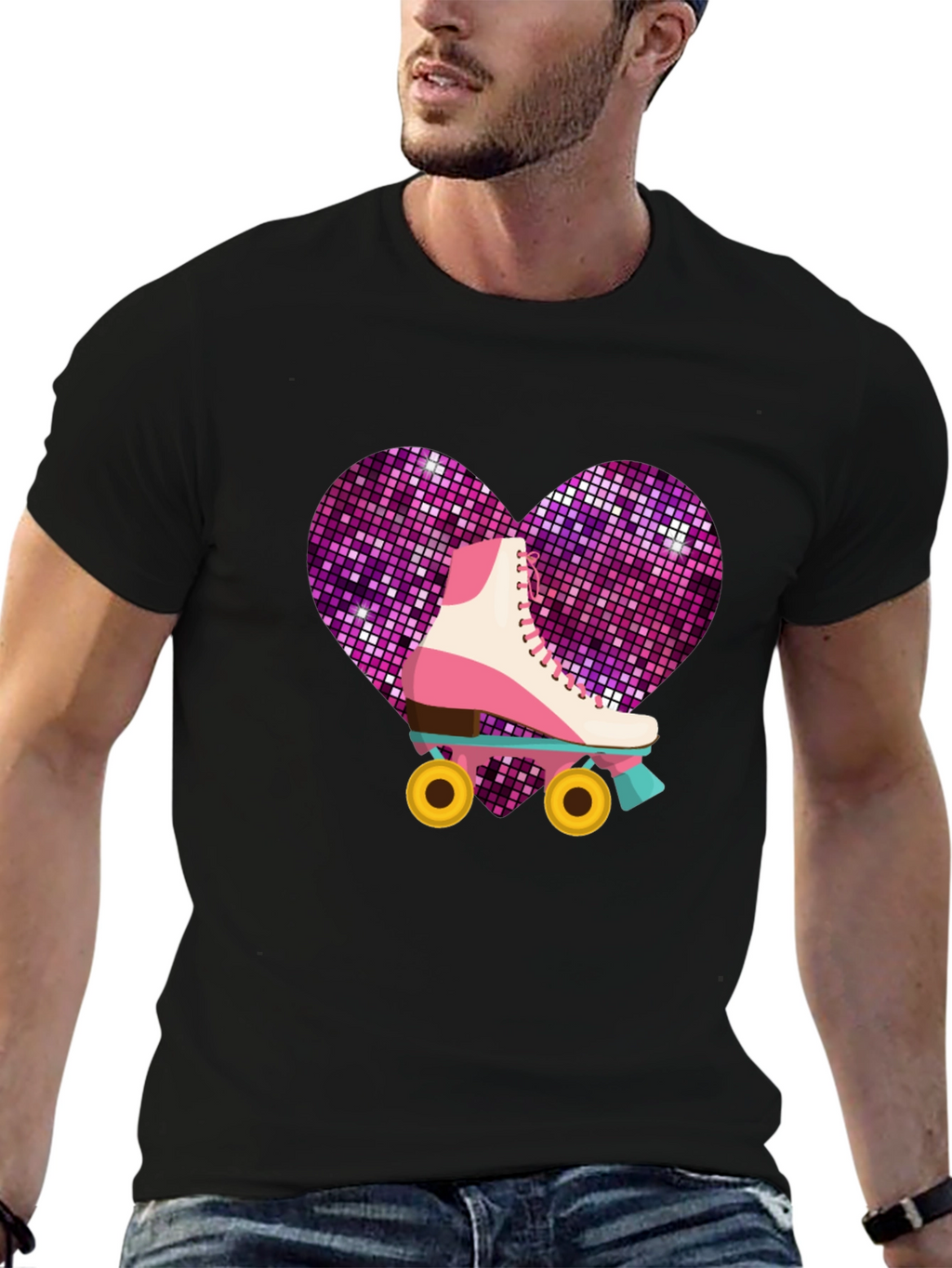 Retro Roller Skate Heart T-Shirt
