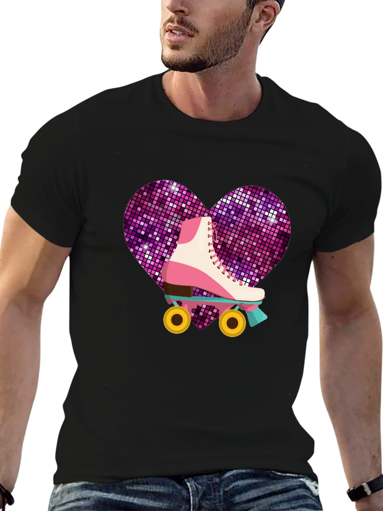 Retro Roller Skate Heart T-Shirt
