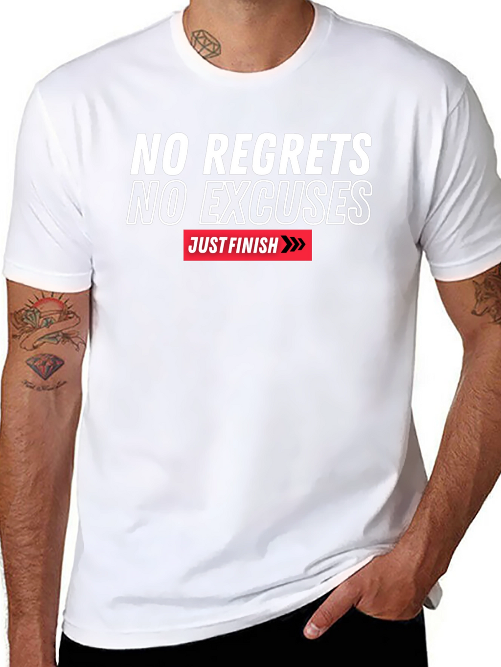 Motivational T-Shirt - No Regrets No Excuses