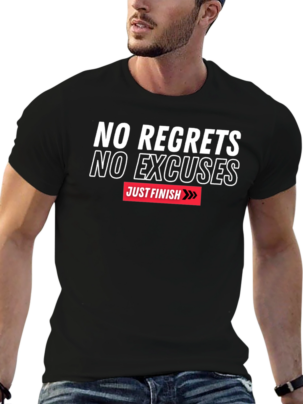Motivational T-Shirt - No Regrets No Excuses