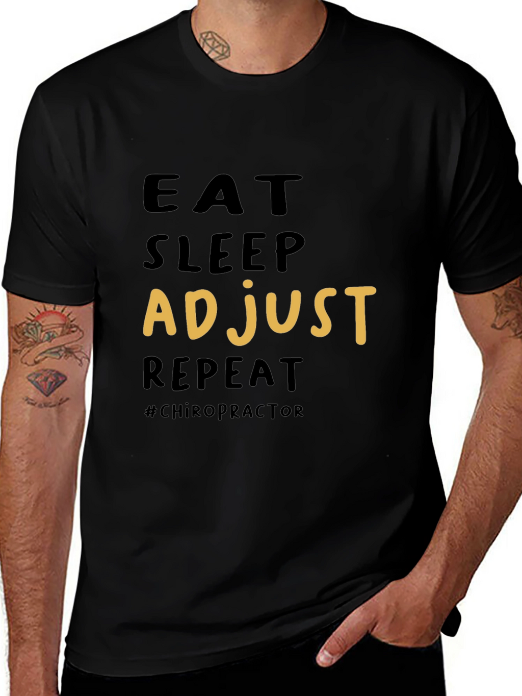 Eat Sleep Adjust Repeat Chiropractic T-Shirt