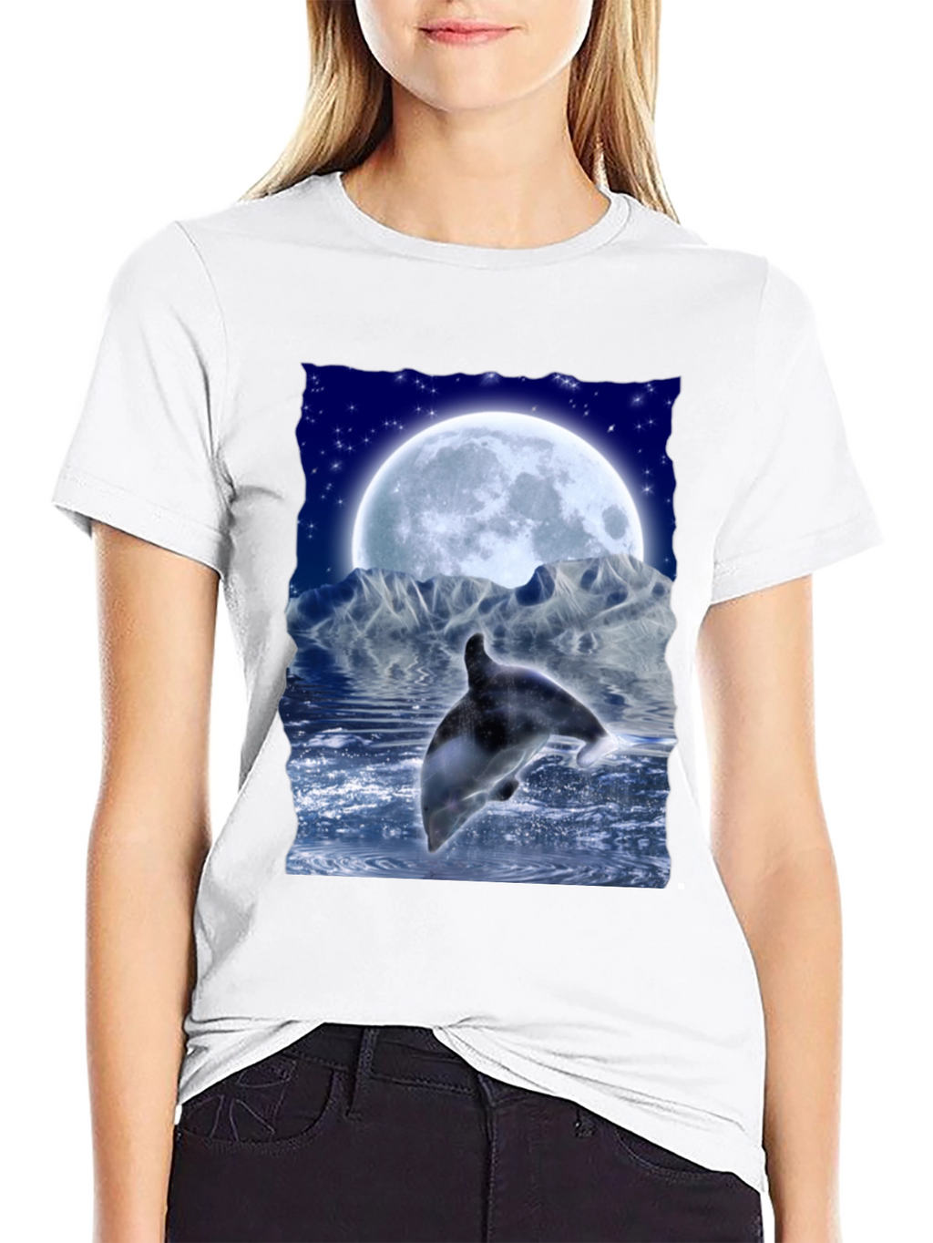 Dolphin Moon Graphic Tee