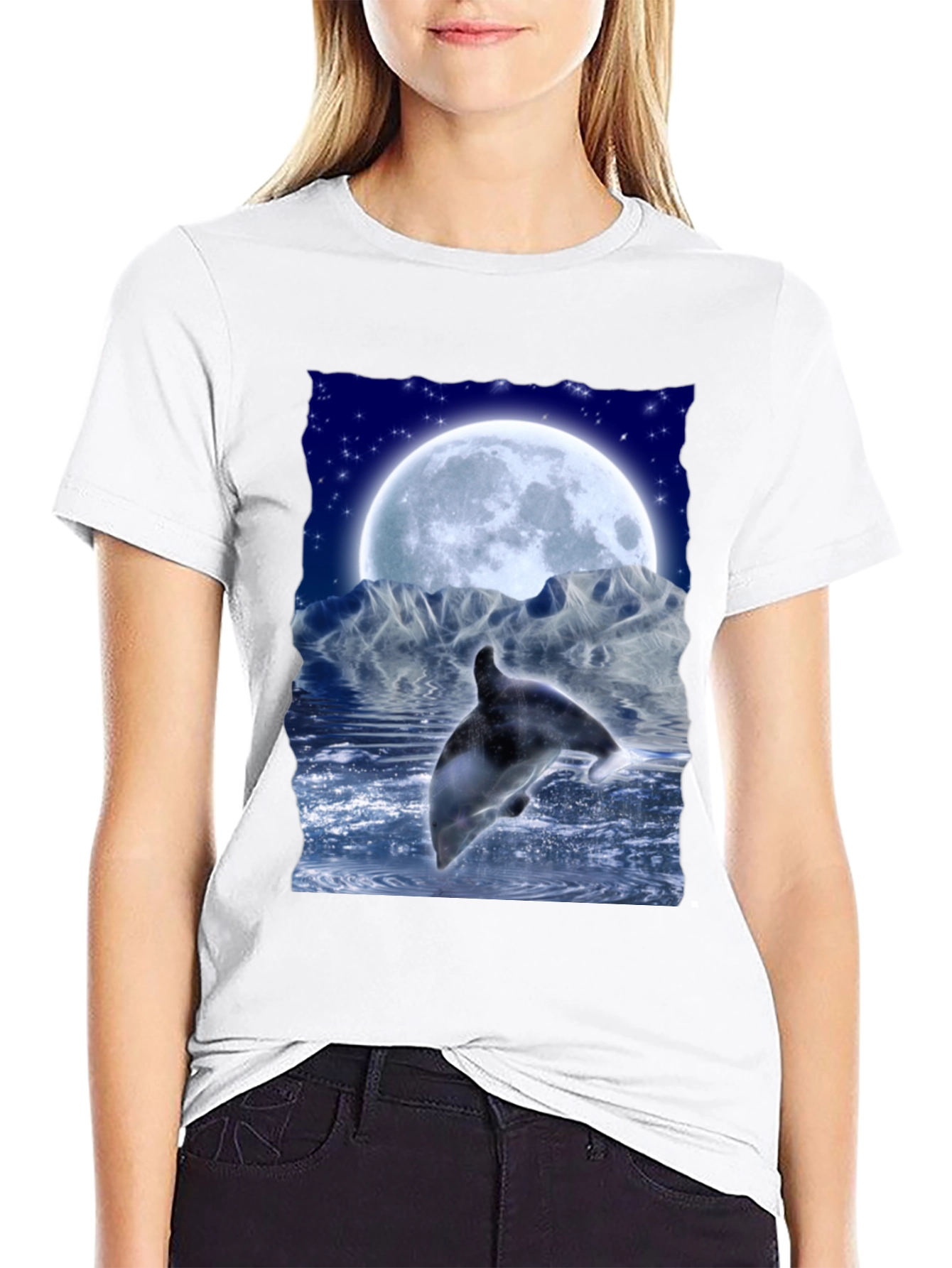 Dolphin Moon Graphic Tee