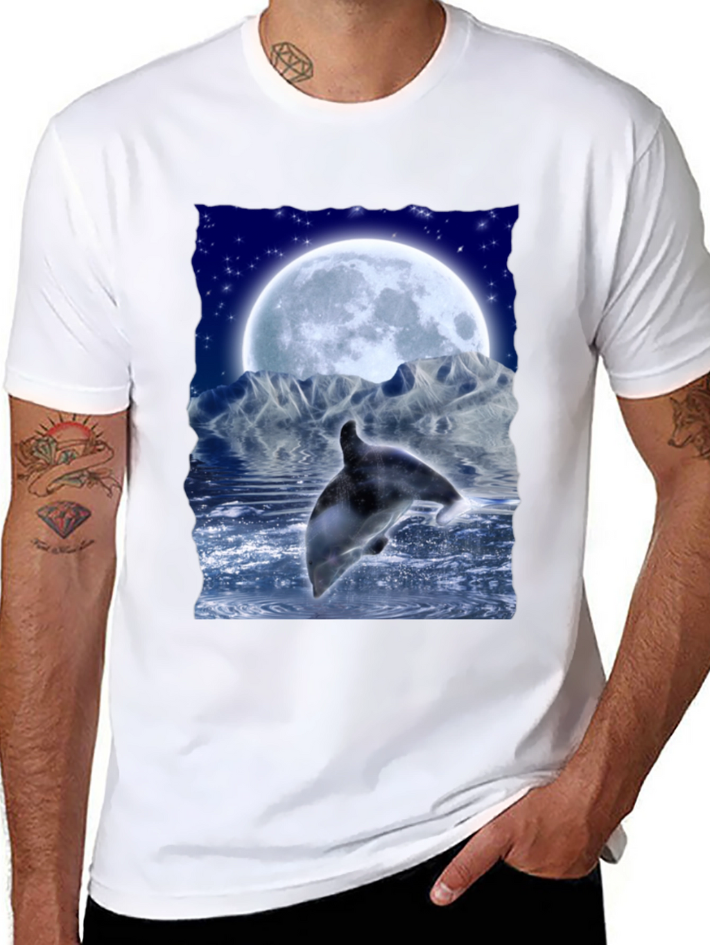 Dolphin Moon Graphic Tee