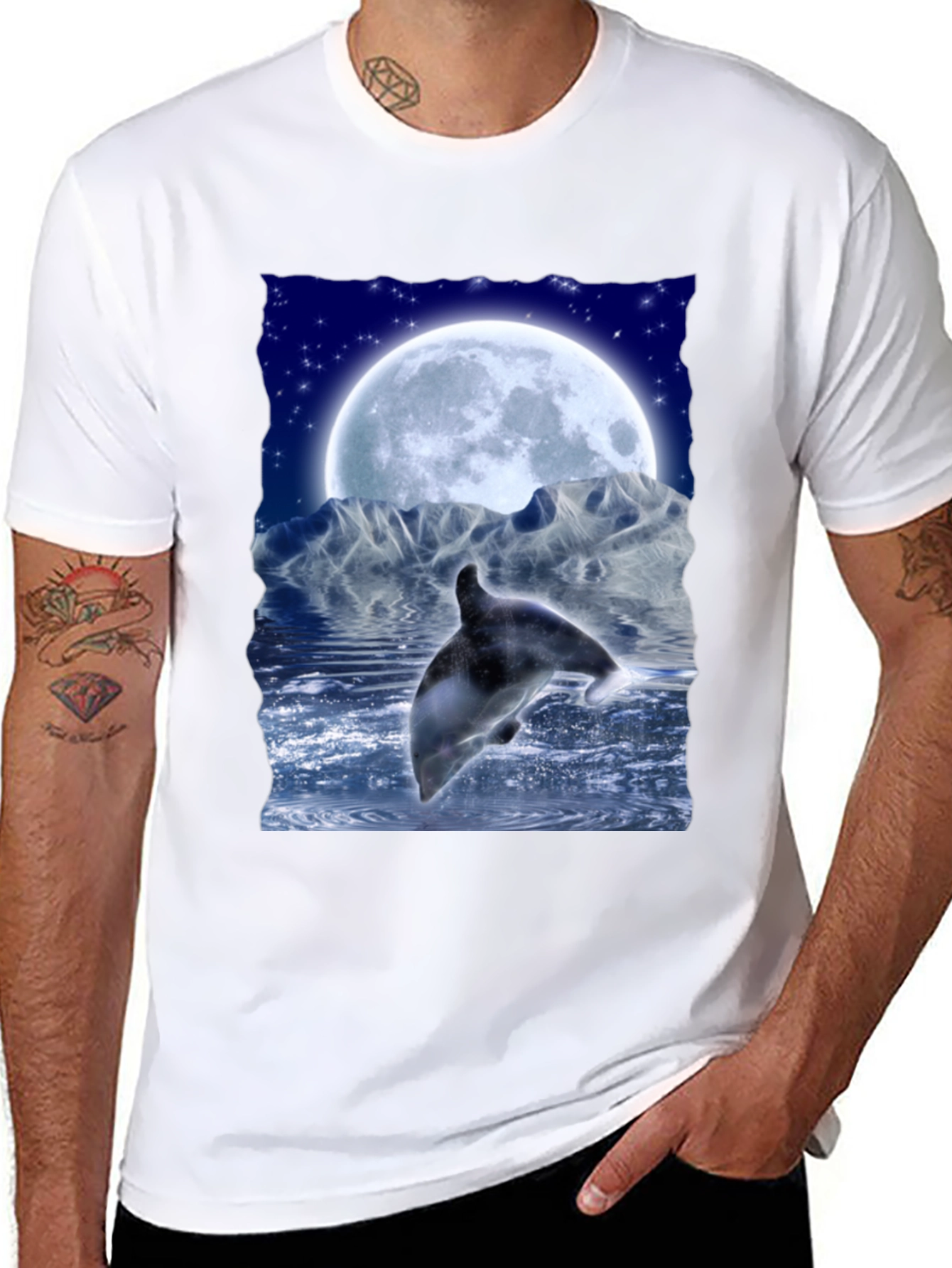 Dolphin Moon Graphic Tee