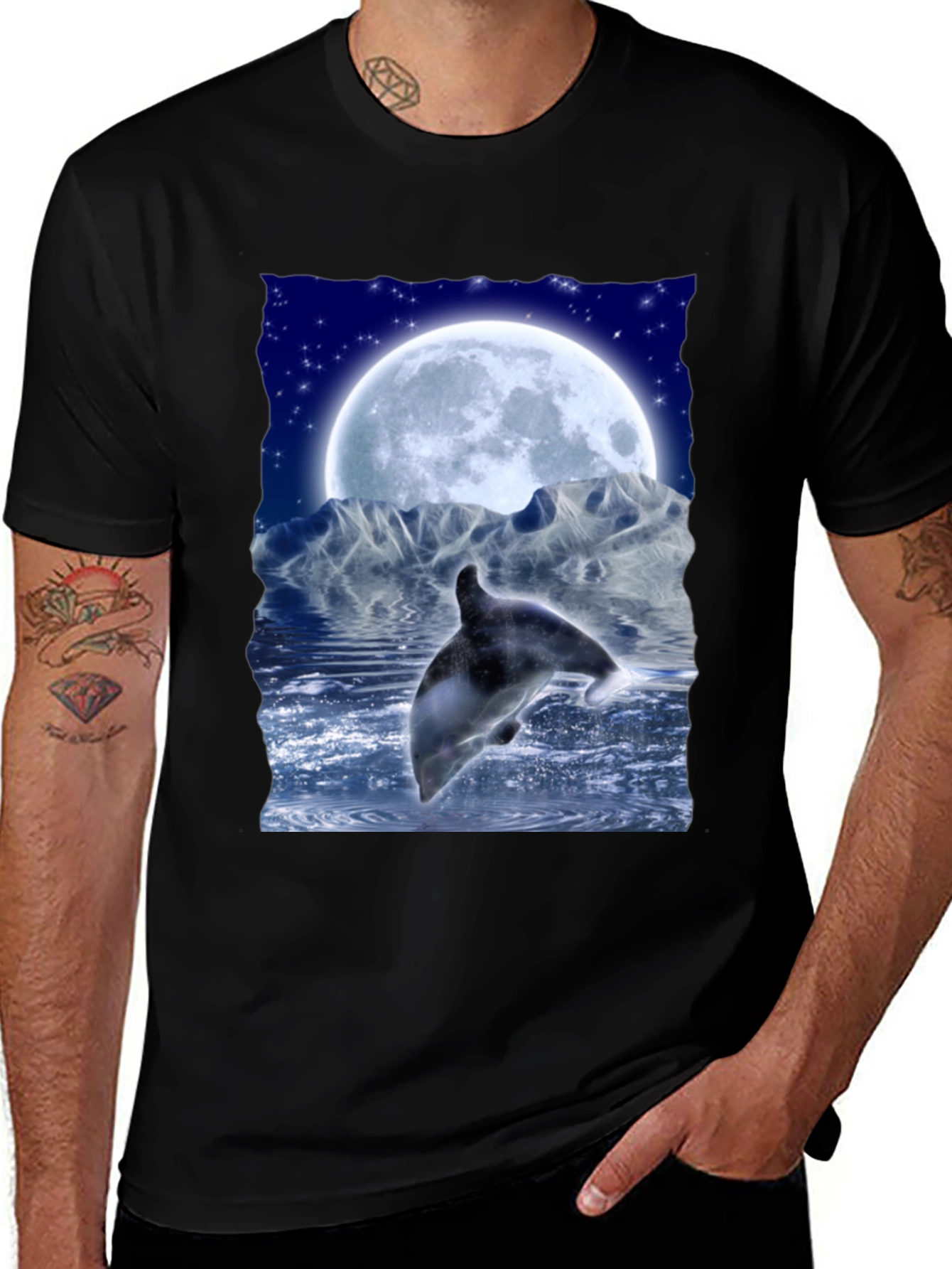 Dolphin Moon Graphic Tee