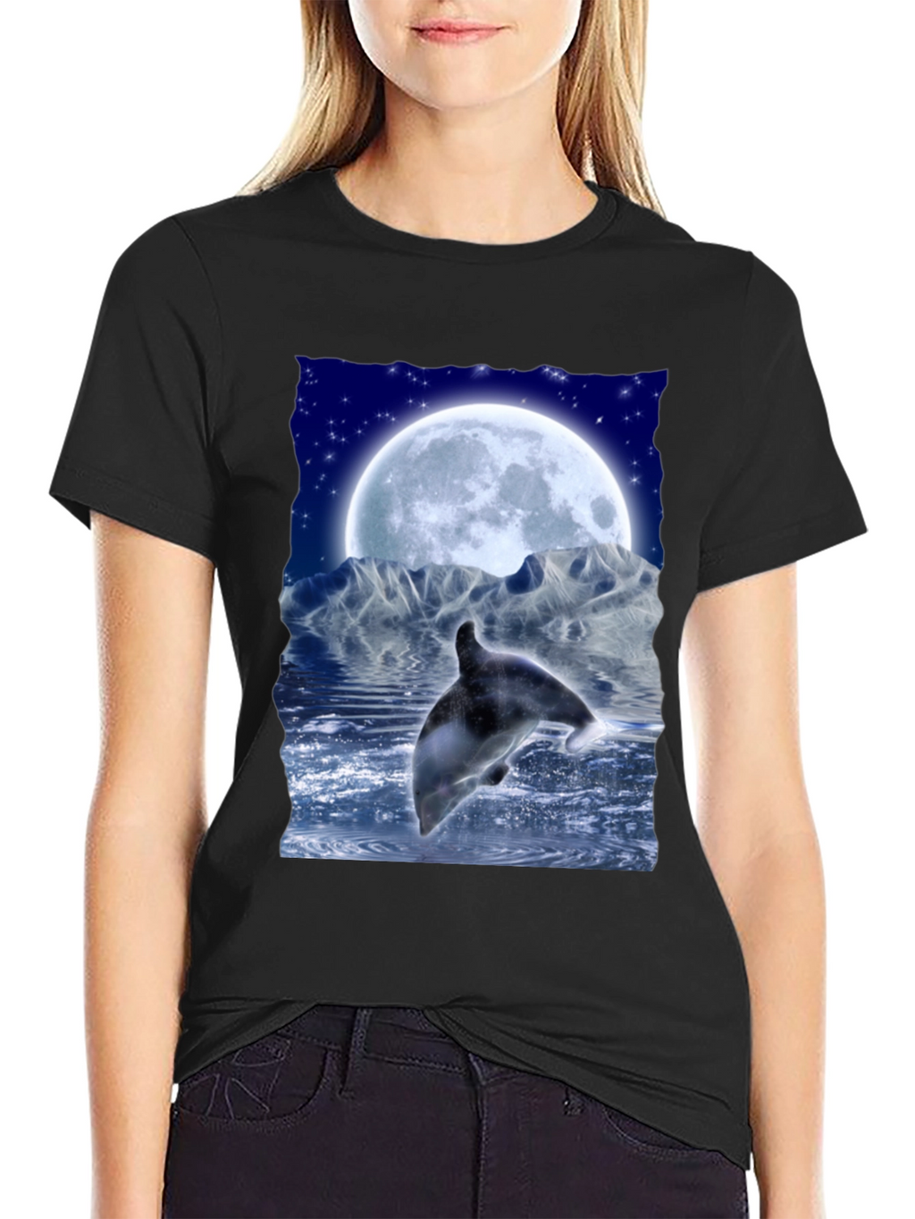 Dolphin Moon Graphic Tee