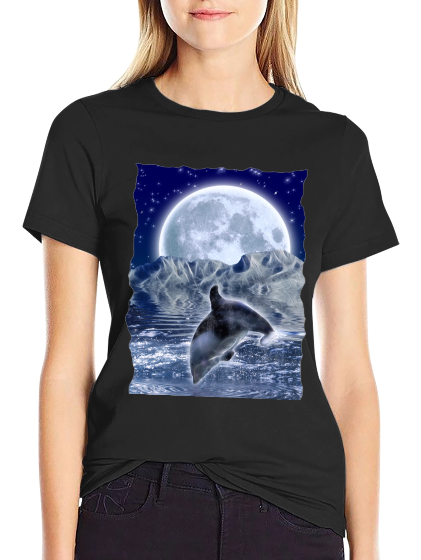 Dolphin Moon Graphic Tee
