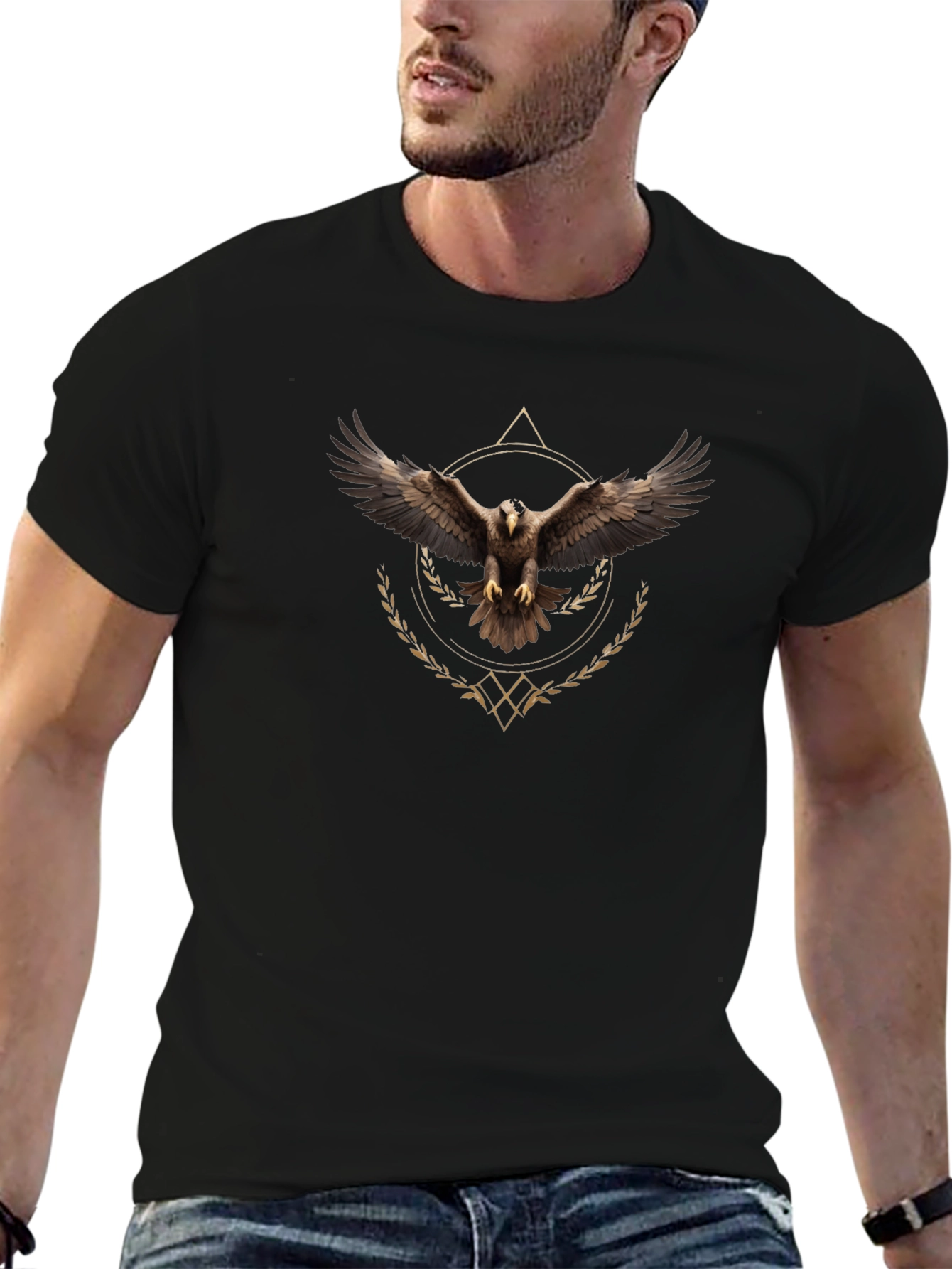Eagle Graphic Tee - Black Cotton Blend
