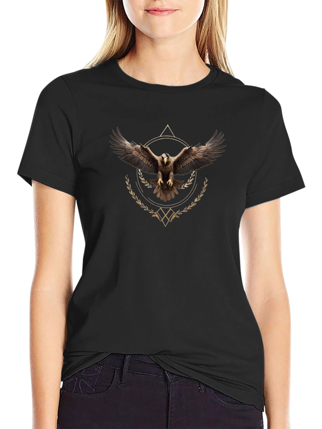 Eagle Graphic Tee - Black Cotton Blend