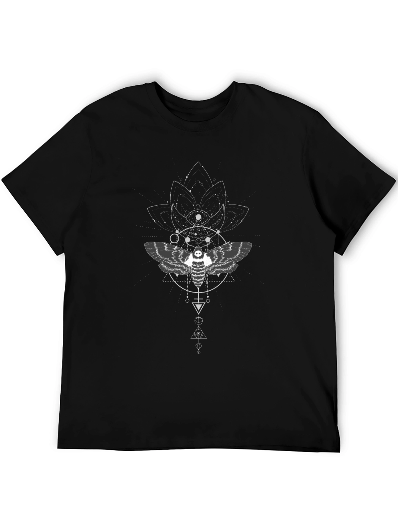 Mystic Moth Graphic Tee - Black Cotton T-Shirt