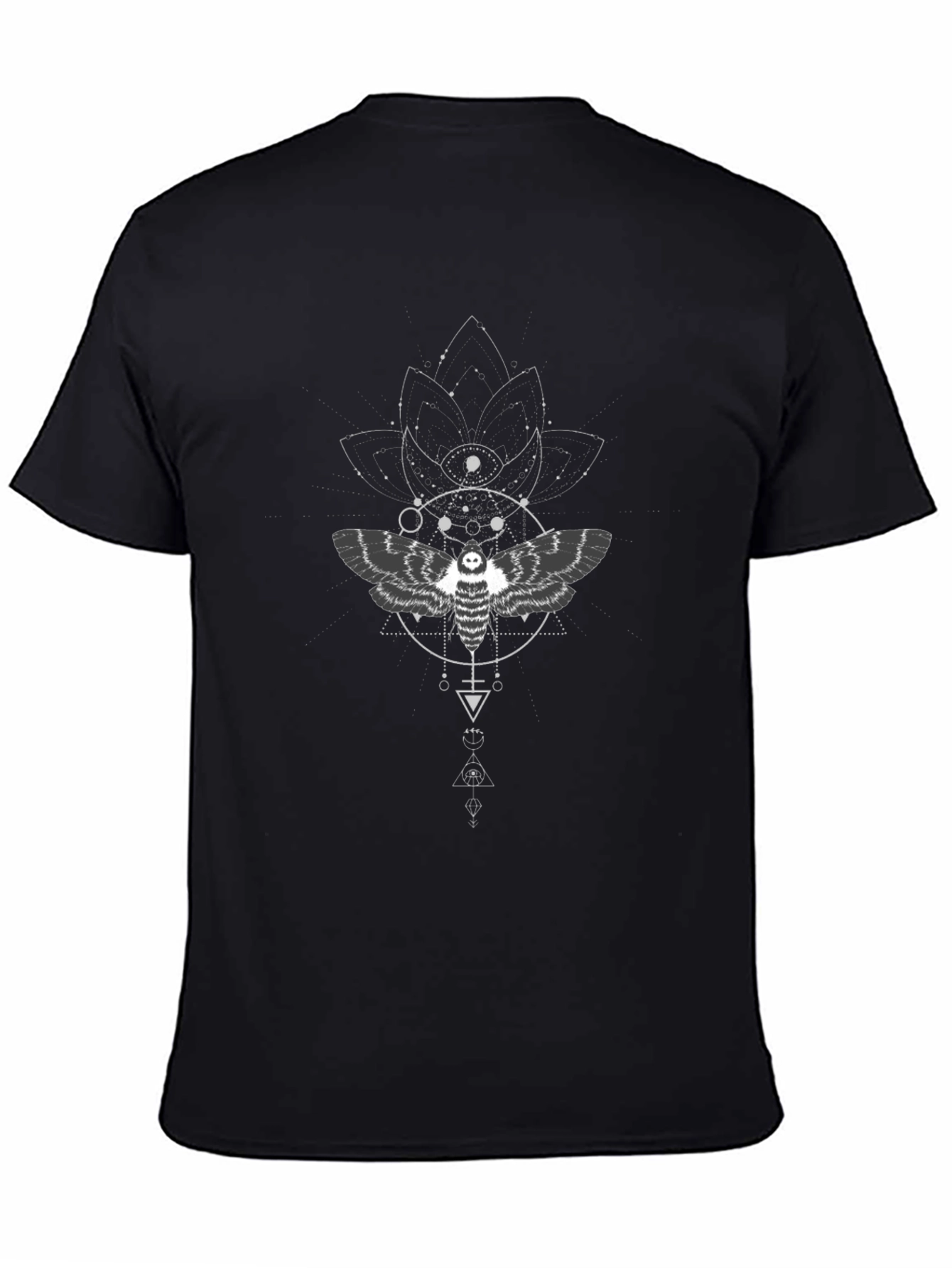 Mystic Moth Graphic Tee - Black Cotton T-Shirt