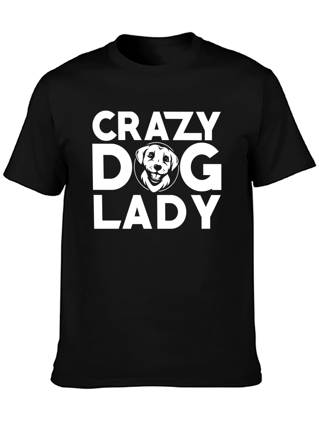 Crazy Dog Lady T-Shirt - Black Cotton Tee