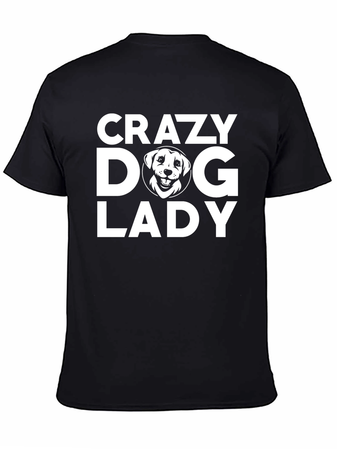 Crazy Dog Lady T-Shirt - Black Cotton Tee
