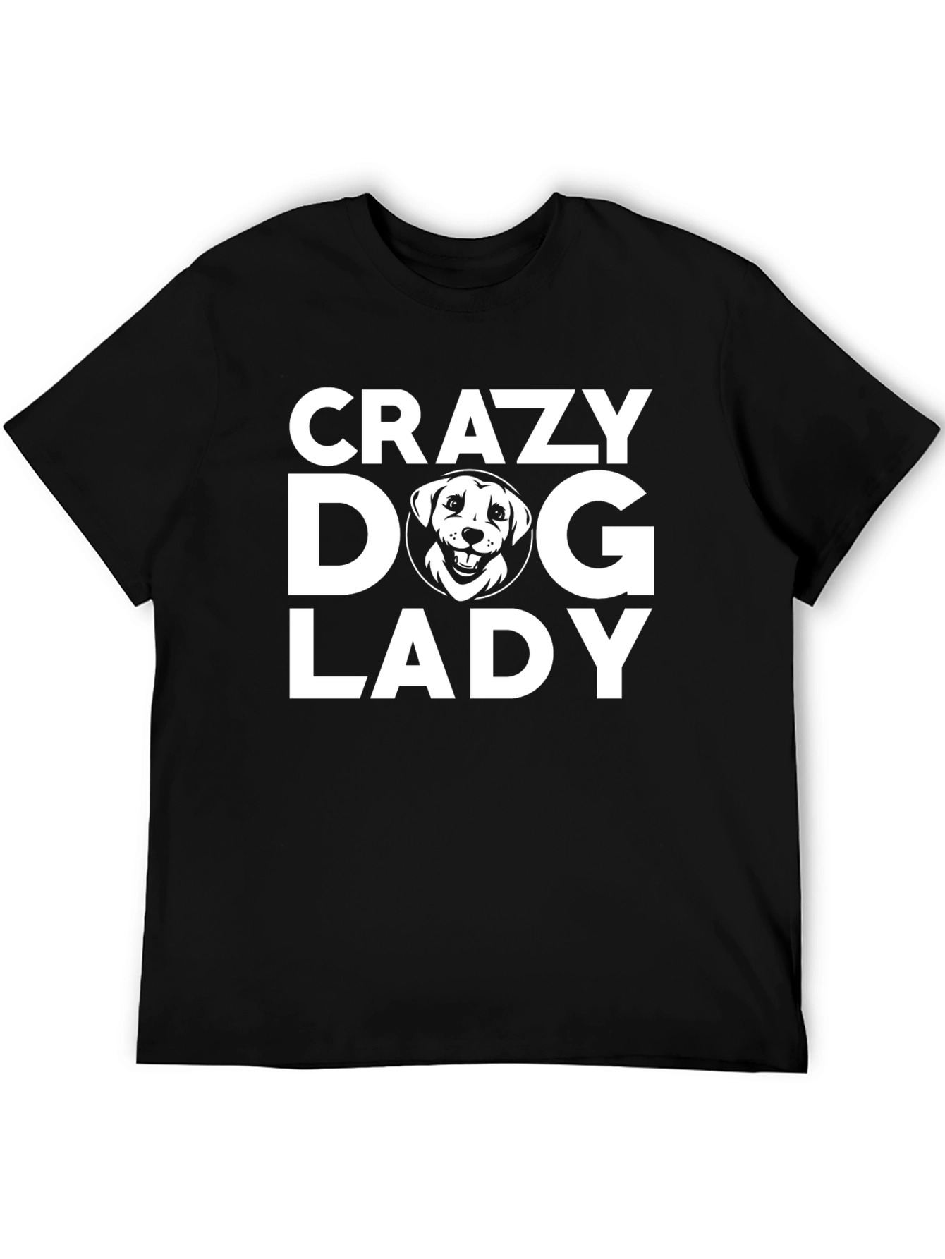 Crazy Dog Lady T-Shirt - Black Cotton Tee