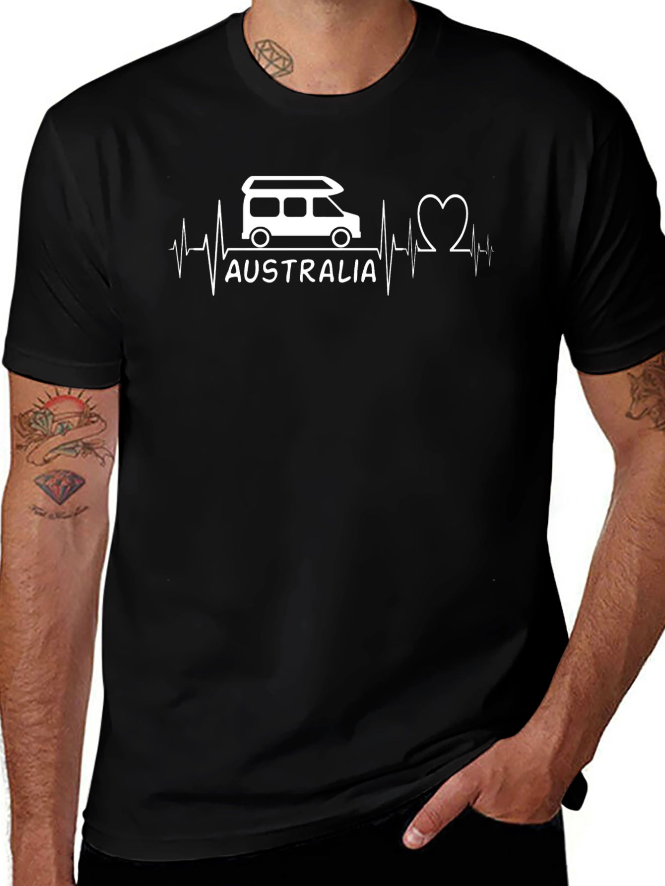 Australia Heartbeat T-Shirt - Camper Van Love