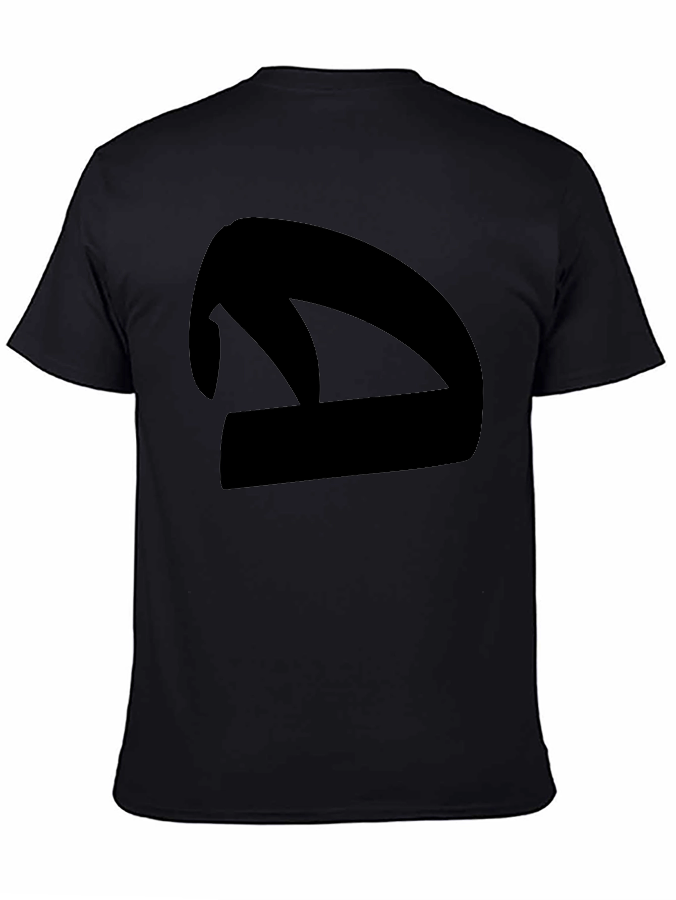 Abstract Silhouette Graphic Tee - Black Cotton Blend Shirt