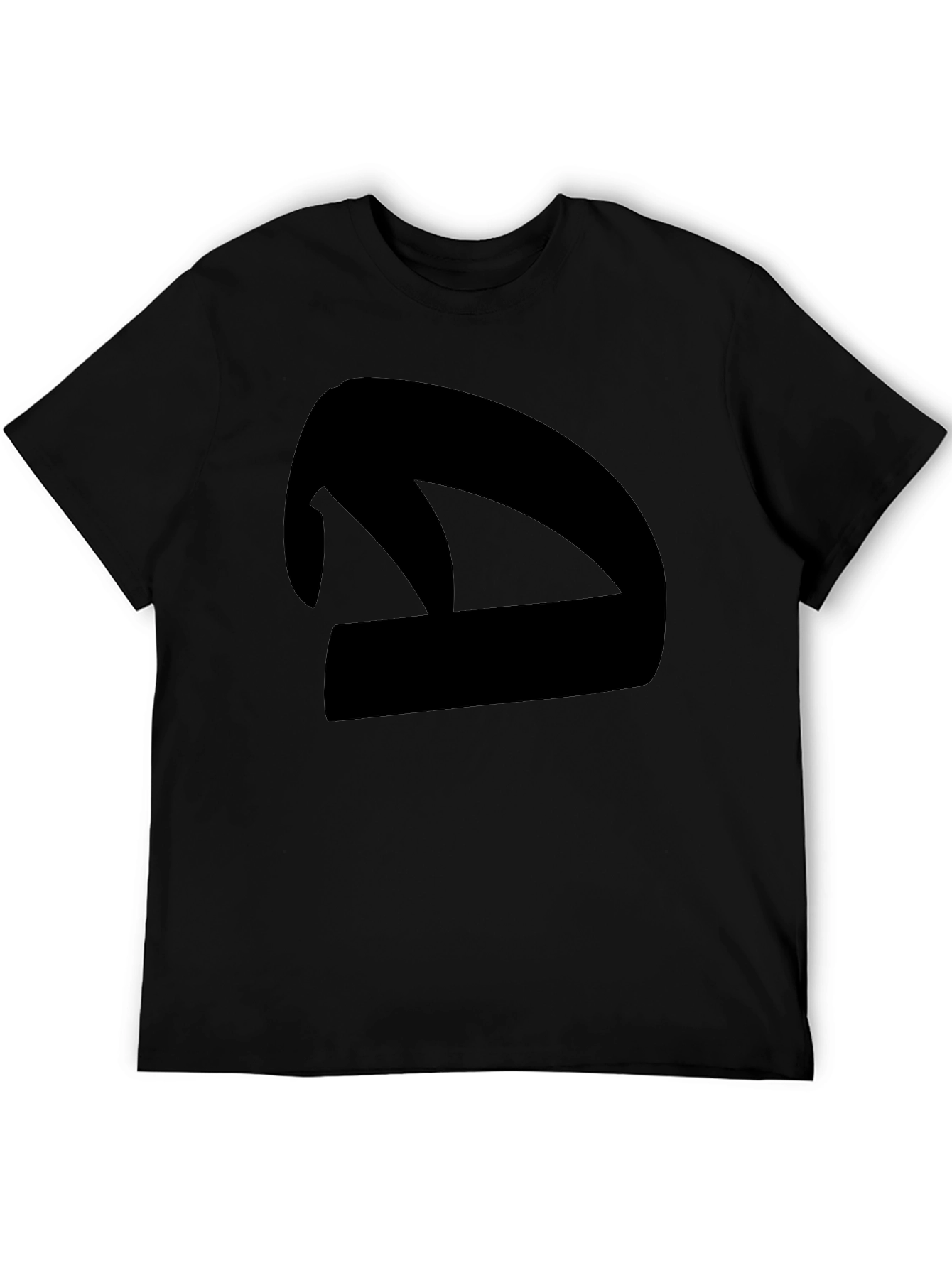 Abstract Silhouette Graphic Tee - Black Cotton Blend Shirt