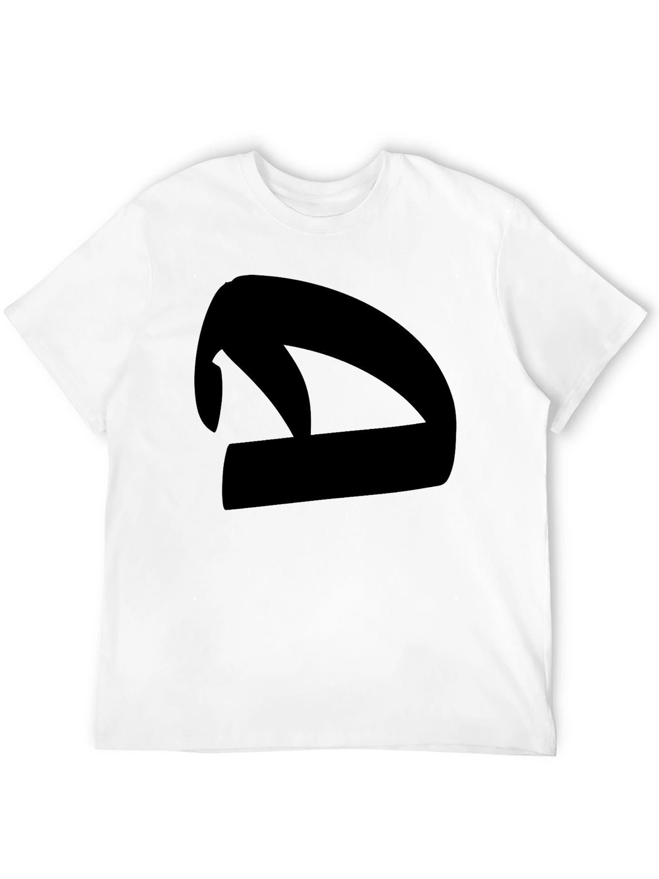 Abstract Silhouette Graphic Tee - Black Cotton Blend Shirt