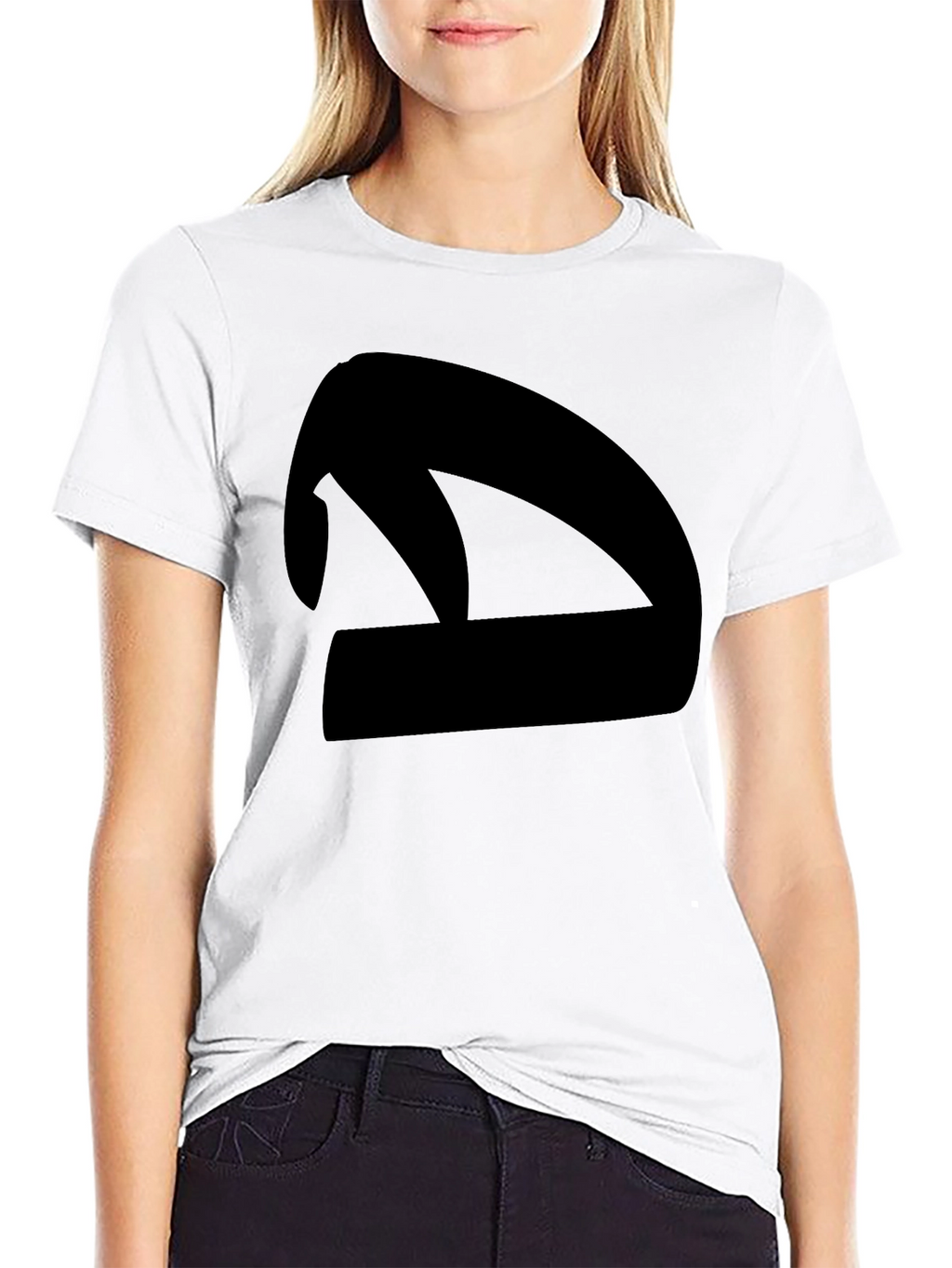 Abstract Silhouette Graphic Tee - Black Cotton Blend Shirt