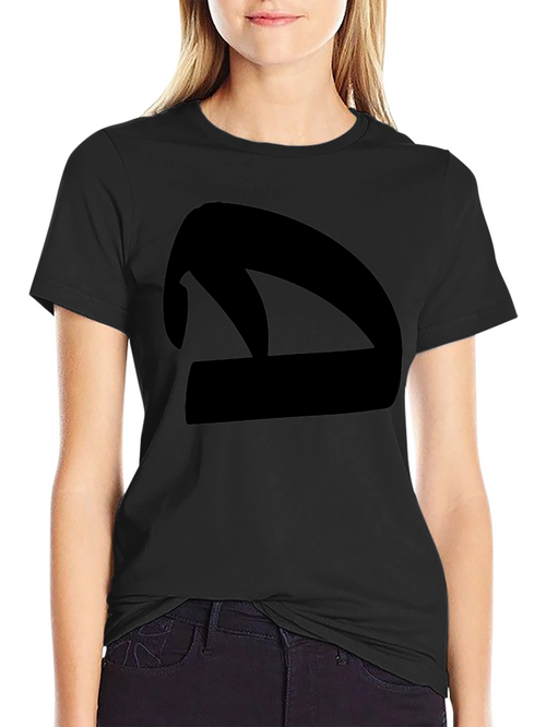Abstract Silhouette Graphic Tee - Black Cotton Blend Shirt