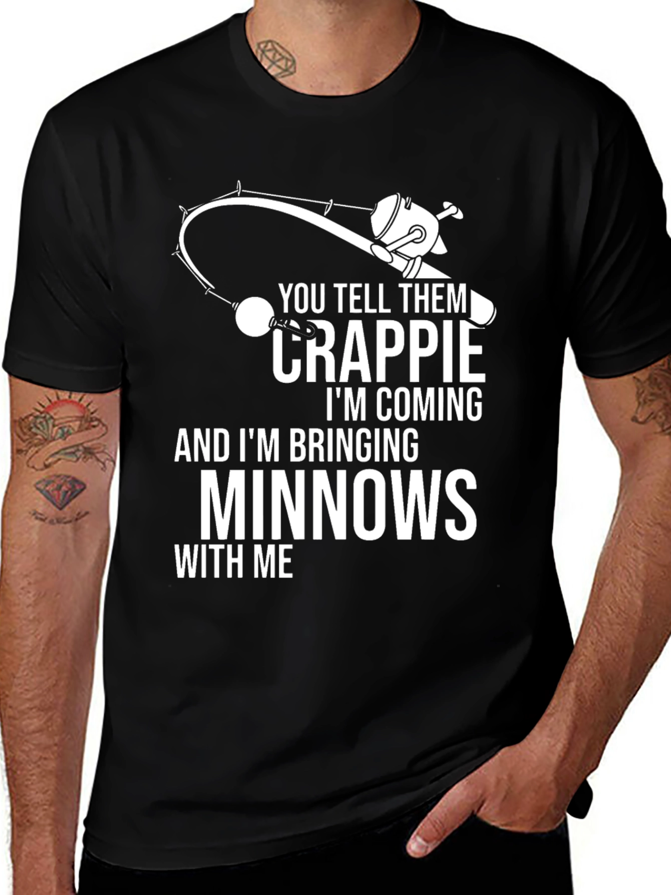Crappie Fishing T-Shirt - Bringing Minnows With Me