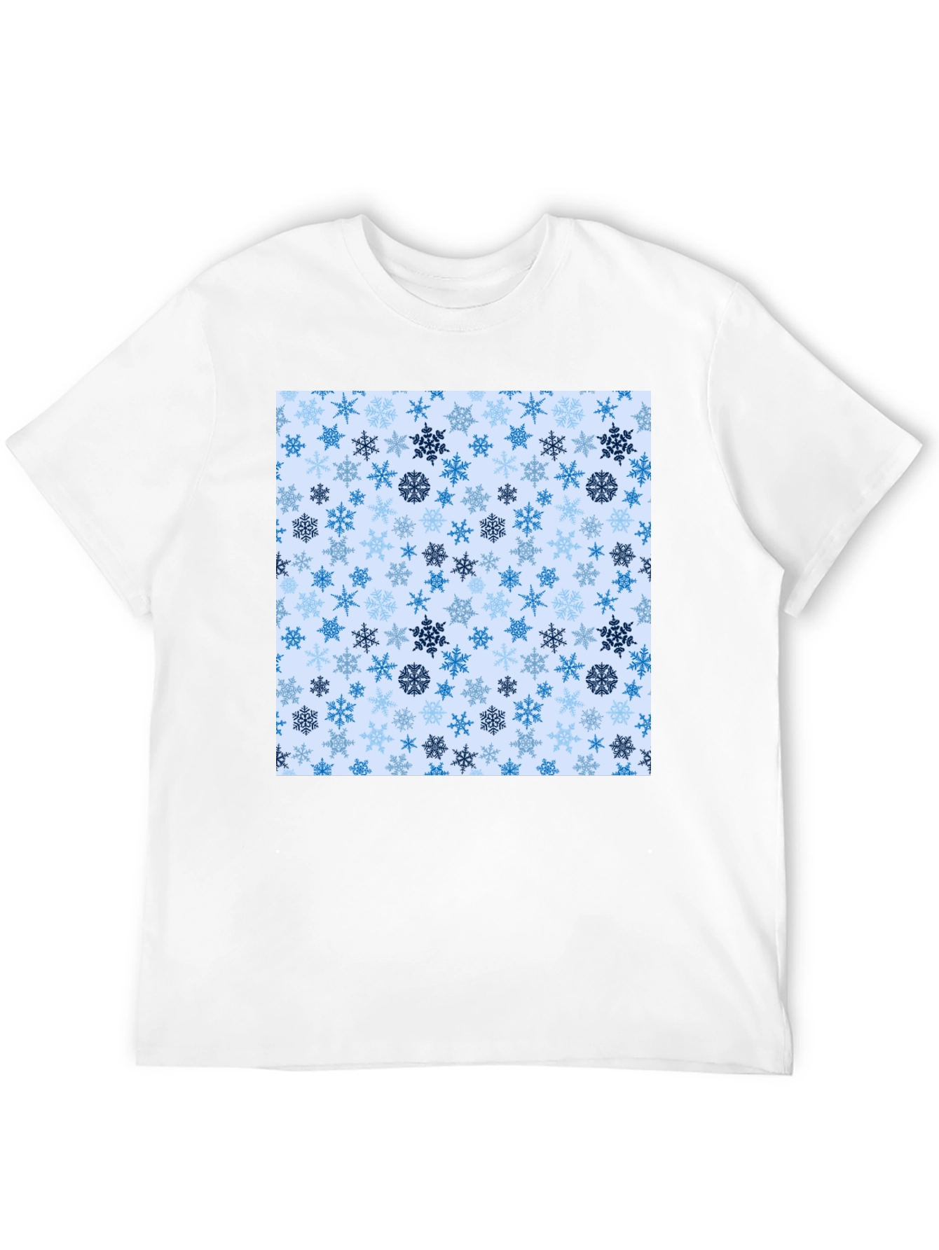 Snowflake Pattern Crew Neck T-Shirt